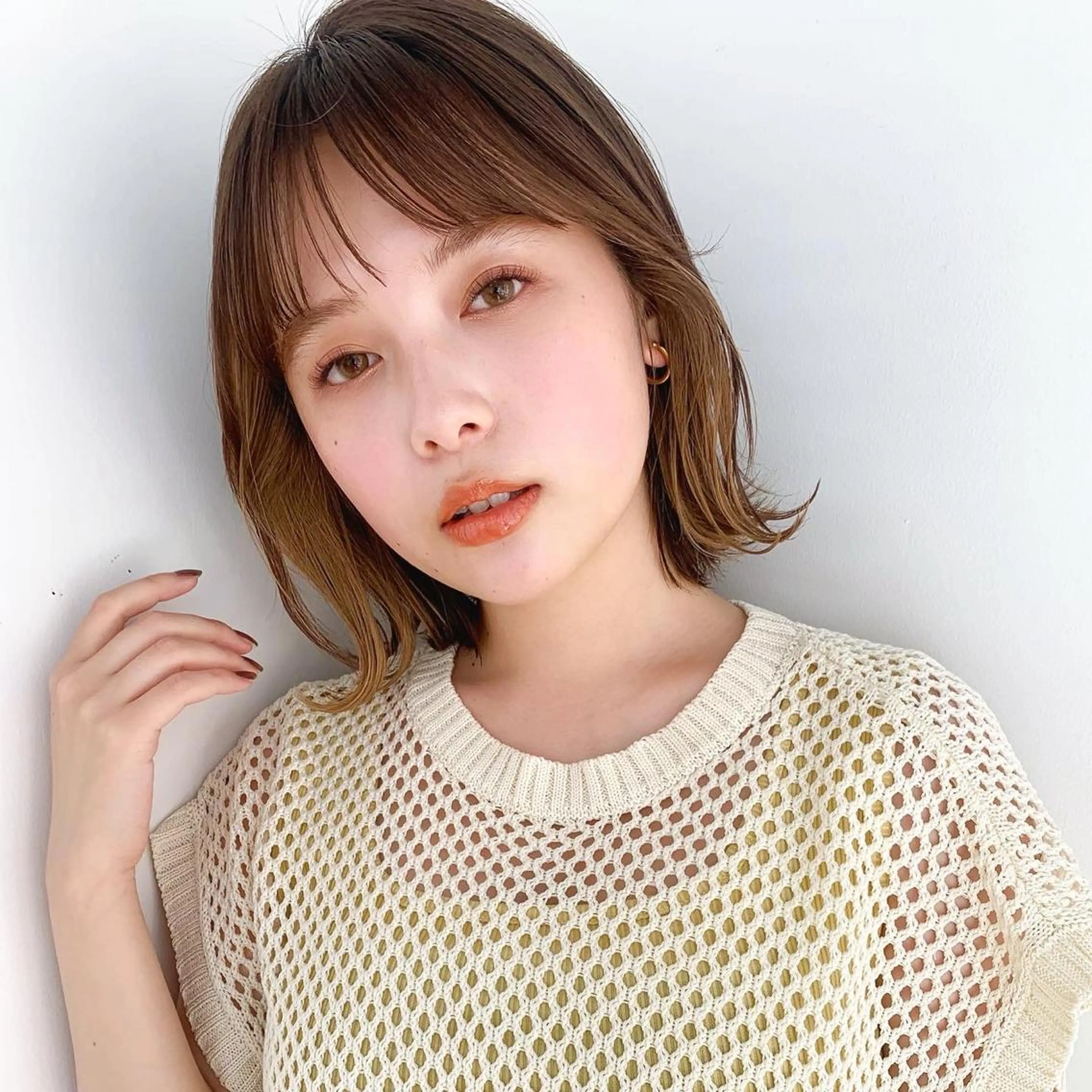 ミディアム カラー カット ヘアカラー トリートメント 🌱小顔ヘア/ボブ ミディアム/双葉🌱のヘアスタイル