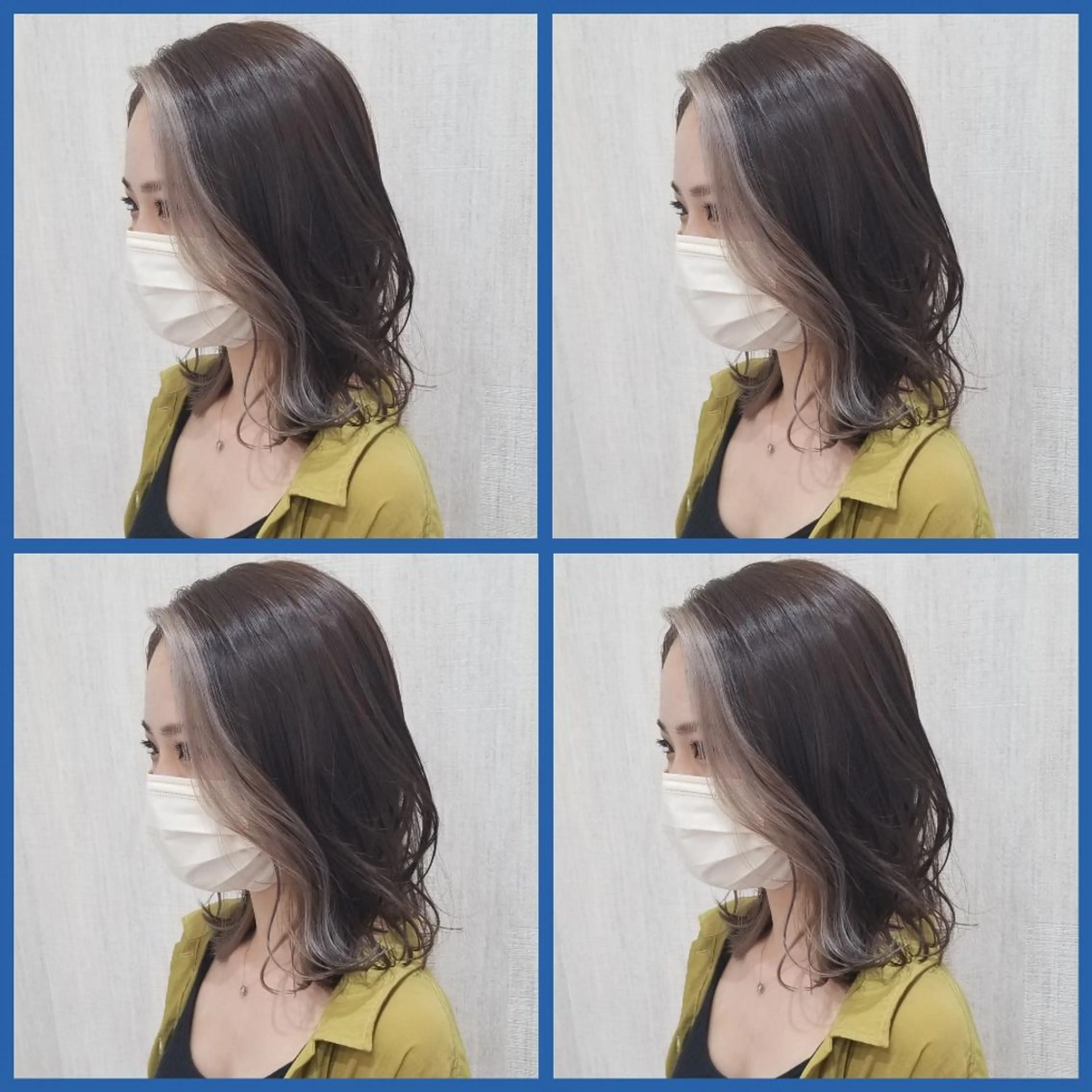 ミディアム カラー ミストバング ダブルカラー カット ヘアカラー 顔周りレイヤーカット 髪質改善代表西村功平のヘアスタイル