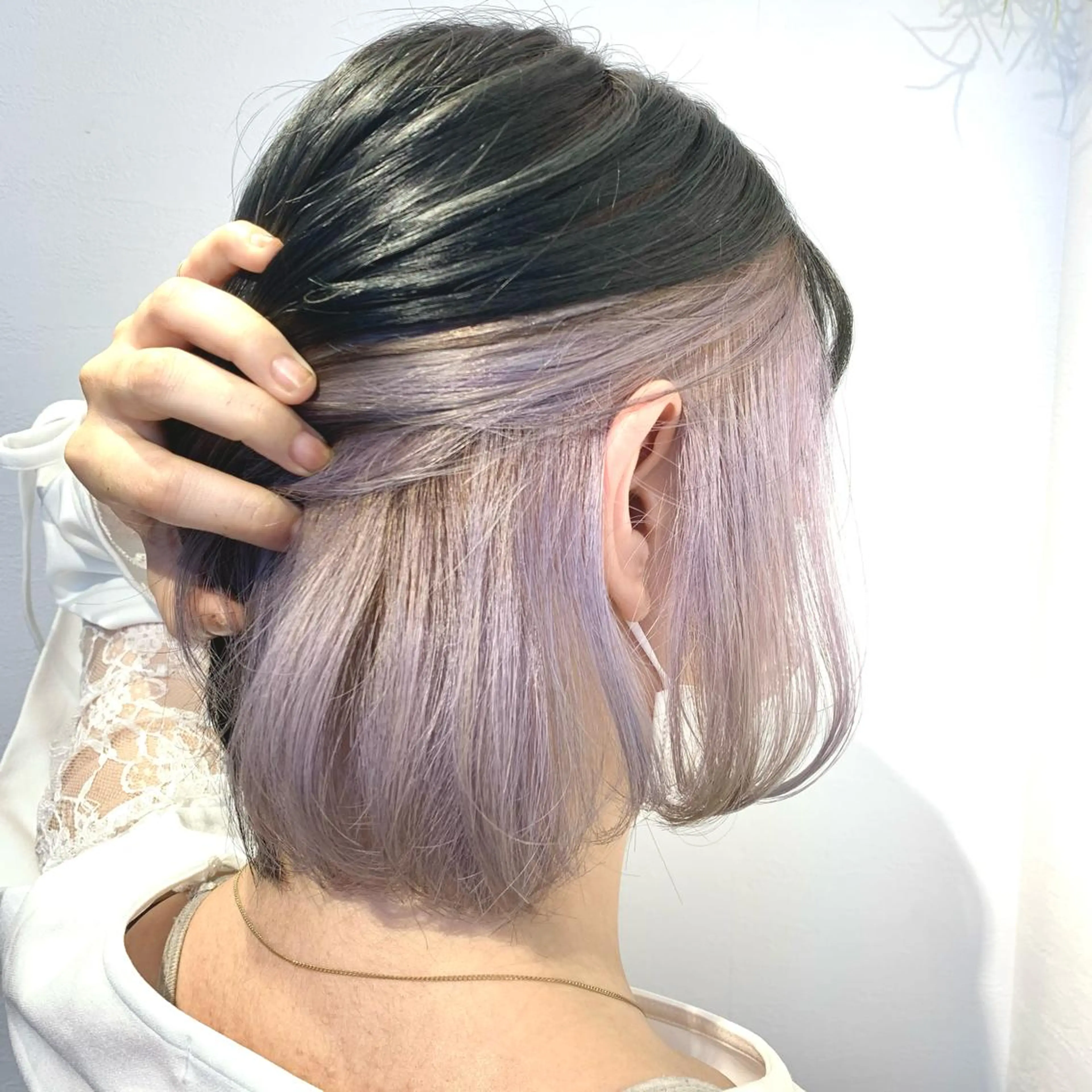 ショート カラー ショートボブ アッシュ インナーカラー パープルカラー ボブ ショート×カラー 🦊堀米早紀【荻窪】のヘアスタイル