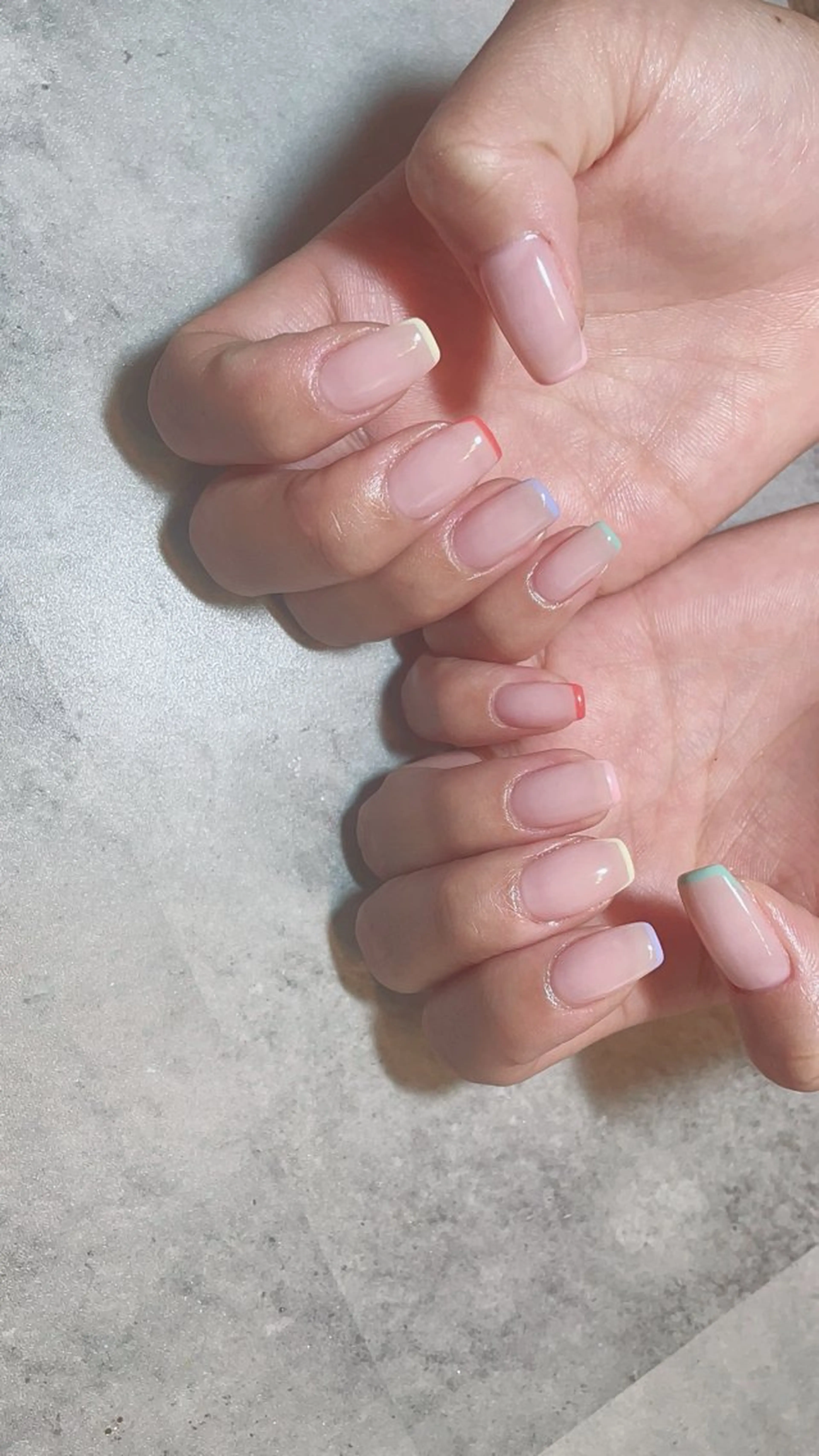 ネイル フレンチネイル 春ネイル ハンドネイル nail salon ラピスラズリのネイルデザイン