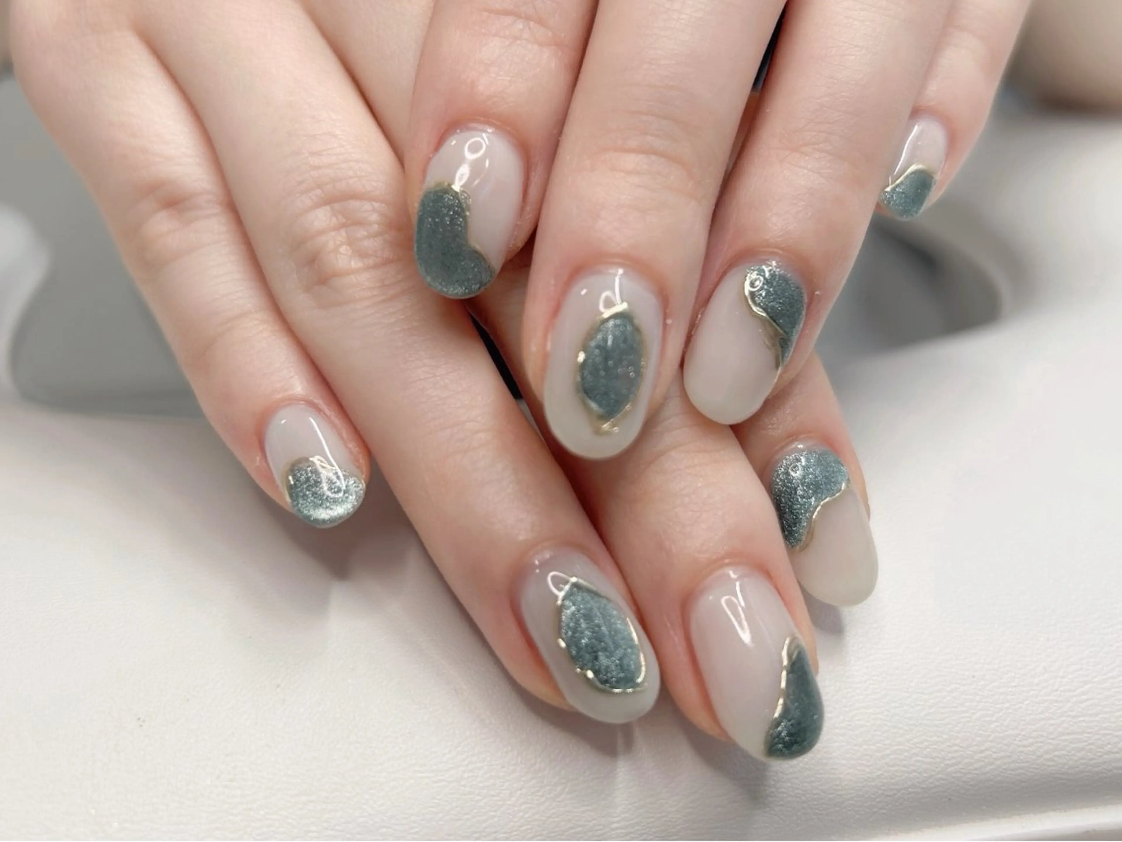 ネイル アートネイル 桜ネイル マグネットネイル ミラーネイル ニュアンスネイル ハンドネイル Forca total studio所属・Forca Airaのネイルデザイン