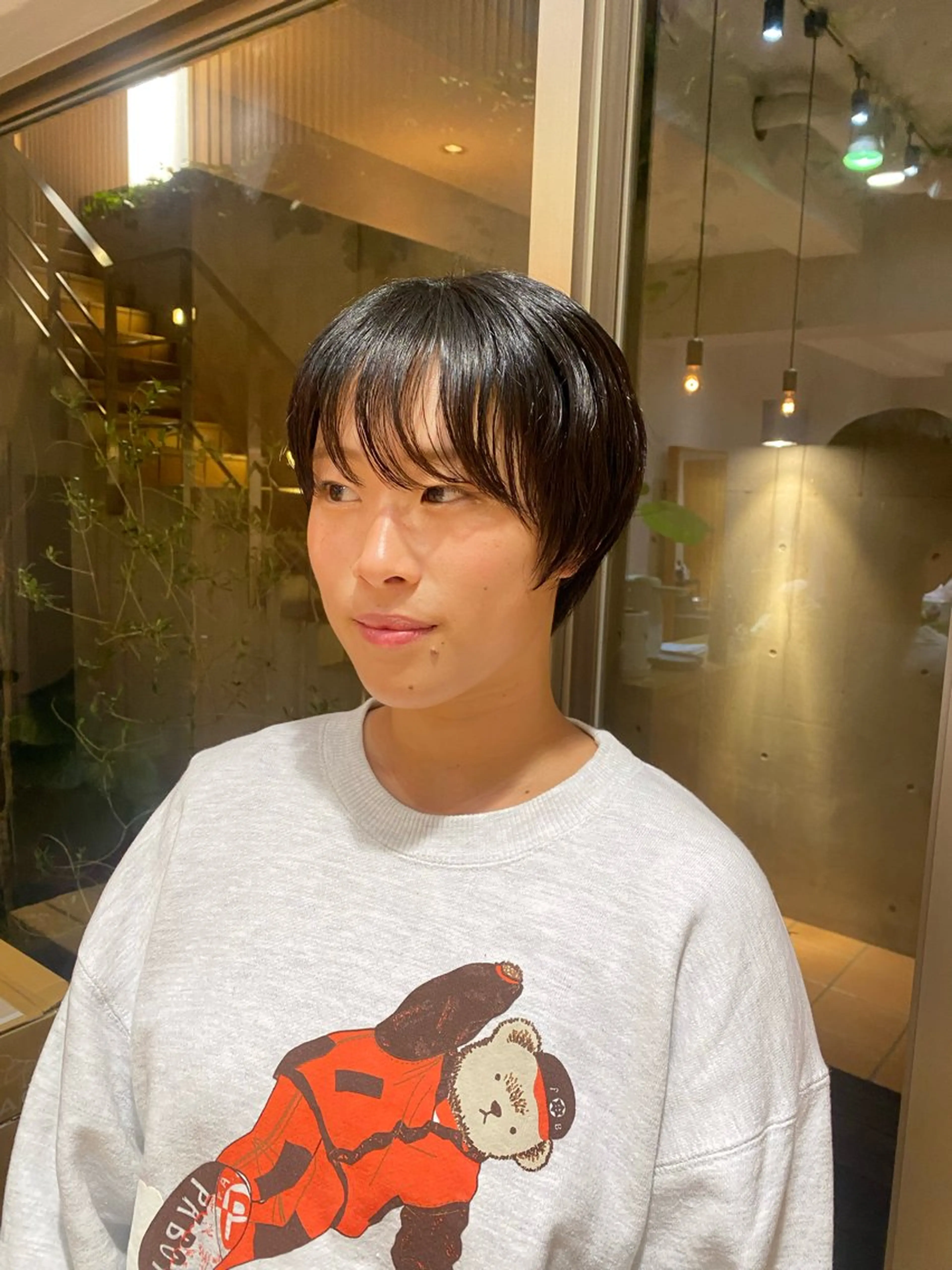 ショート 丸みショート くせ毛 ショートヘア カット パーマ コテ巻き風/ボブ パーマ🌼杉田 萌恵のヘアスタイル