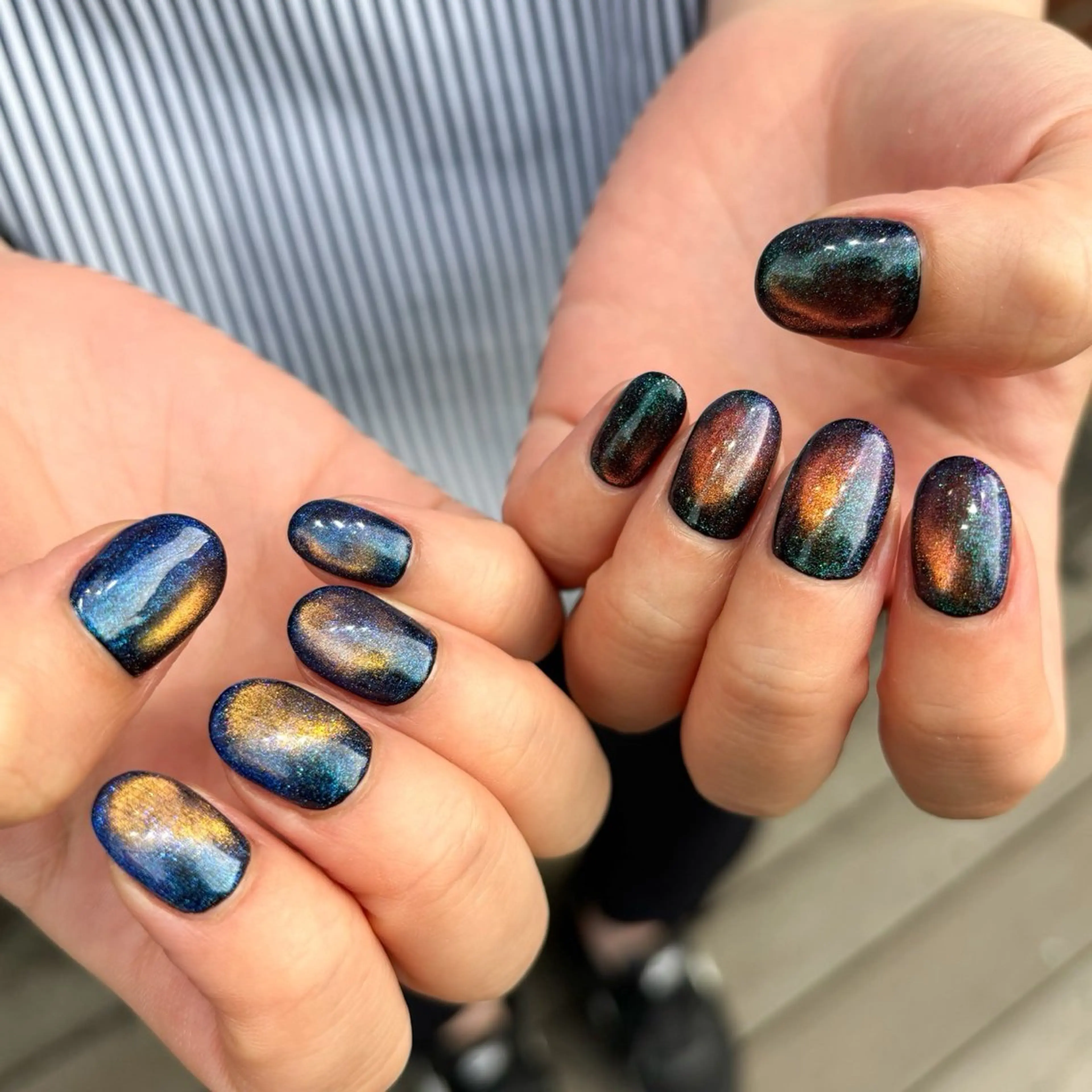 ネイル ジェルネイル グラデーション マグネットネイル 持ち込み ワンカラーネイル nail ARCHE 錦糸町あきꪔ̤̮のネイルデザイン