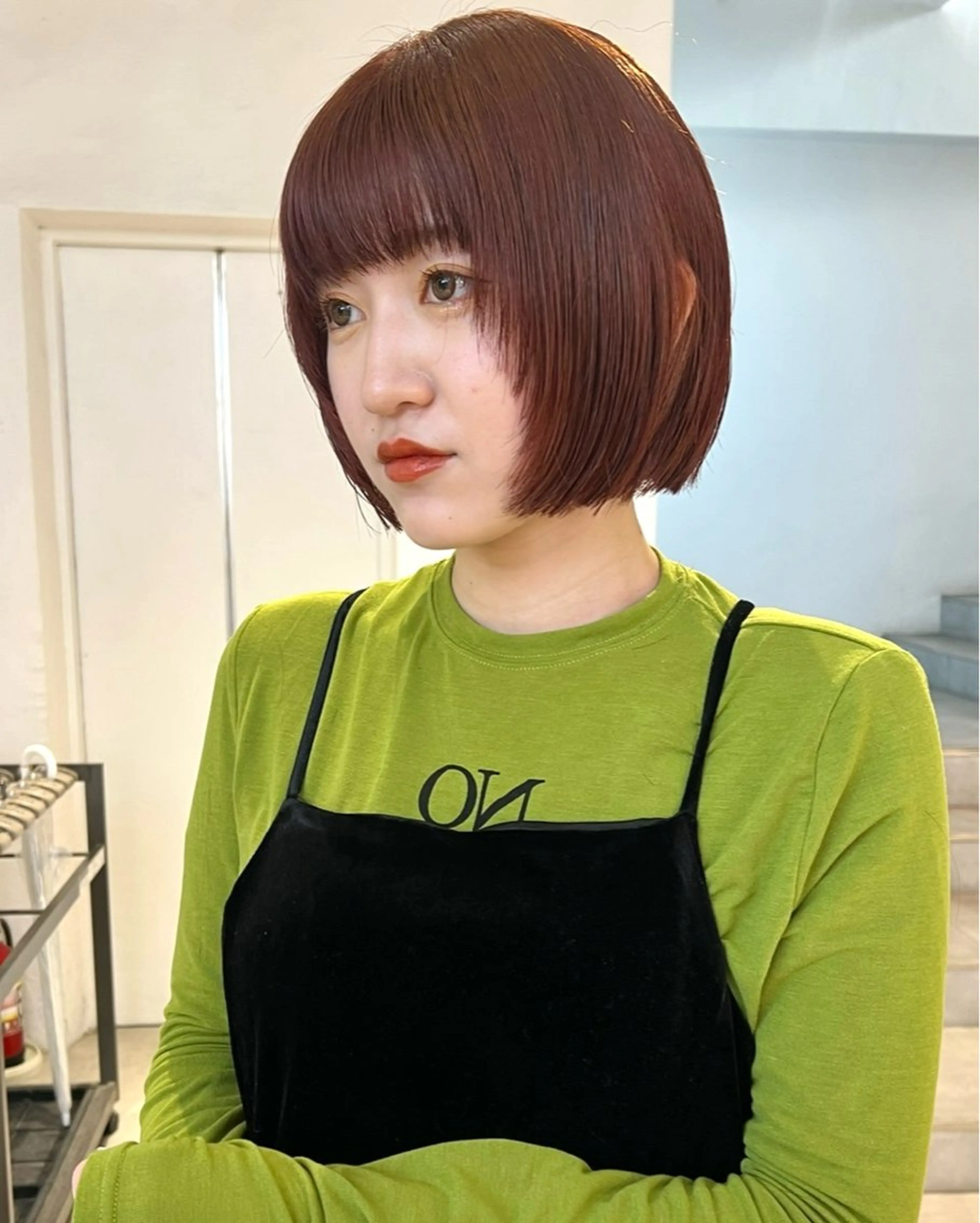 ショート カラー レッドカラー ボブ 顔周りカット/透明感 カラー✂️MEIのヘアスタイル