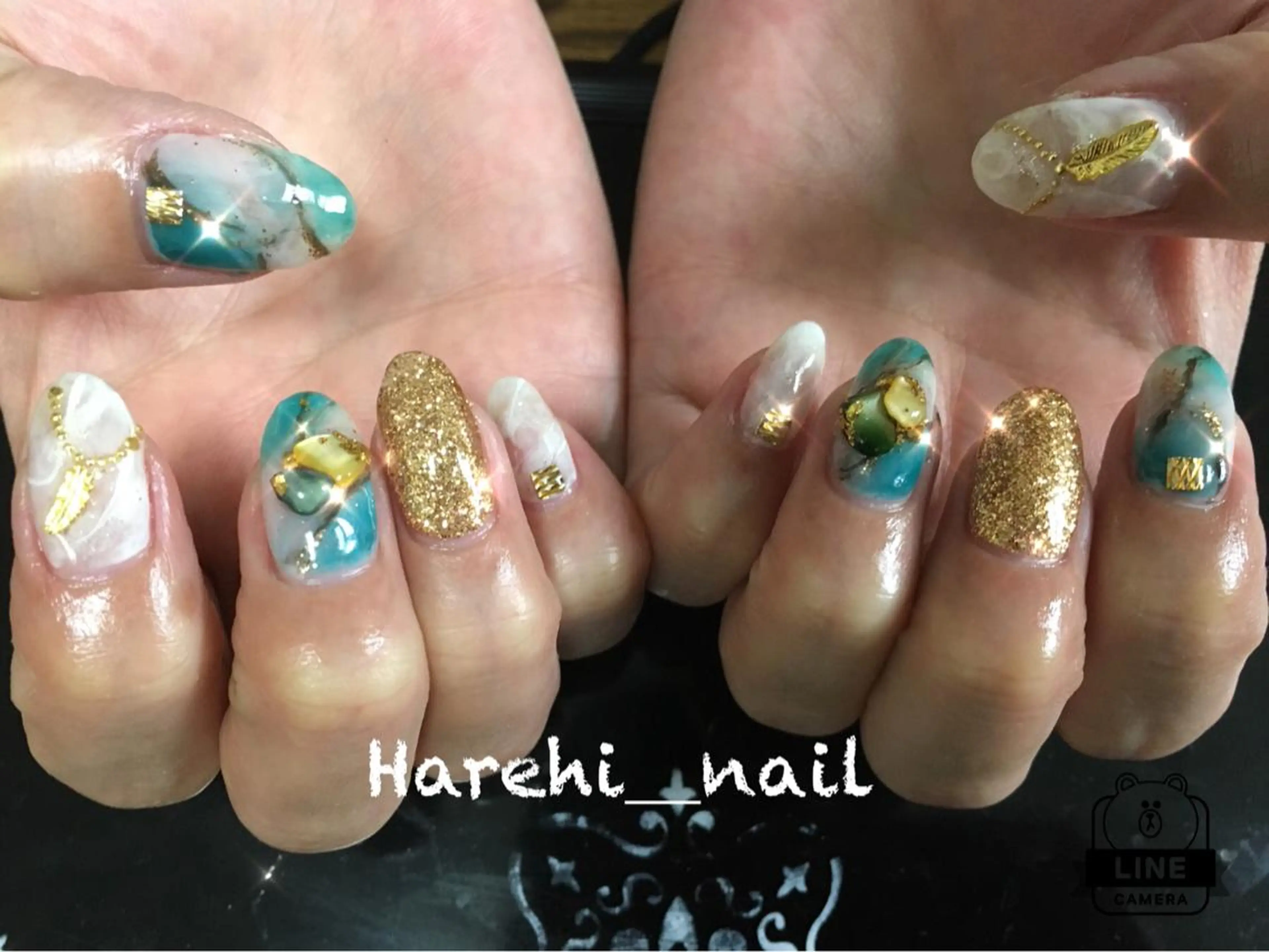 ネイル 大理石ネイル(マーブル) ハンドネイル Harehi_ nailのネイルデザイン