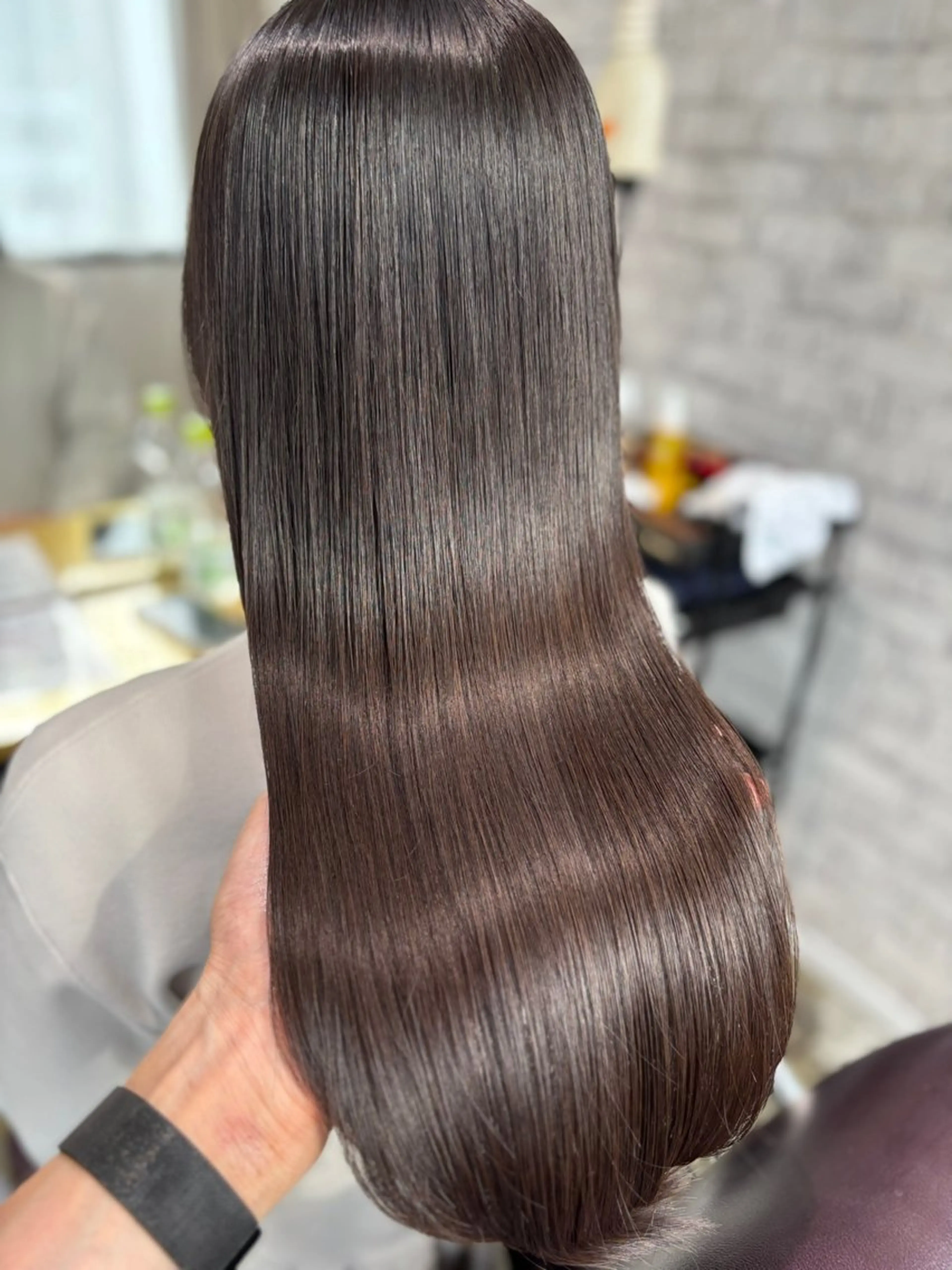 セミロング カット ヘアカラー 縮毛矯正 トリートメント 心斎橋/縮毛矯正/ 髪質改善　吉見勇亮のヘアスタイル