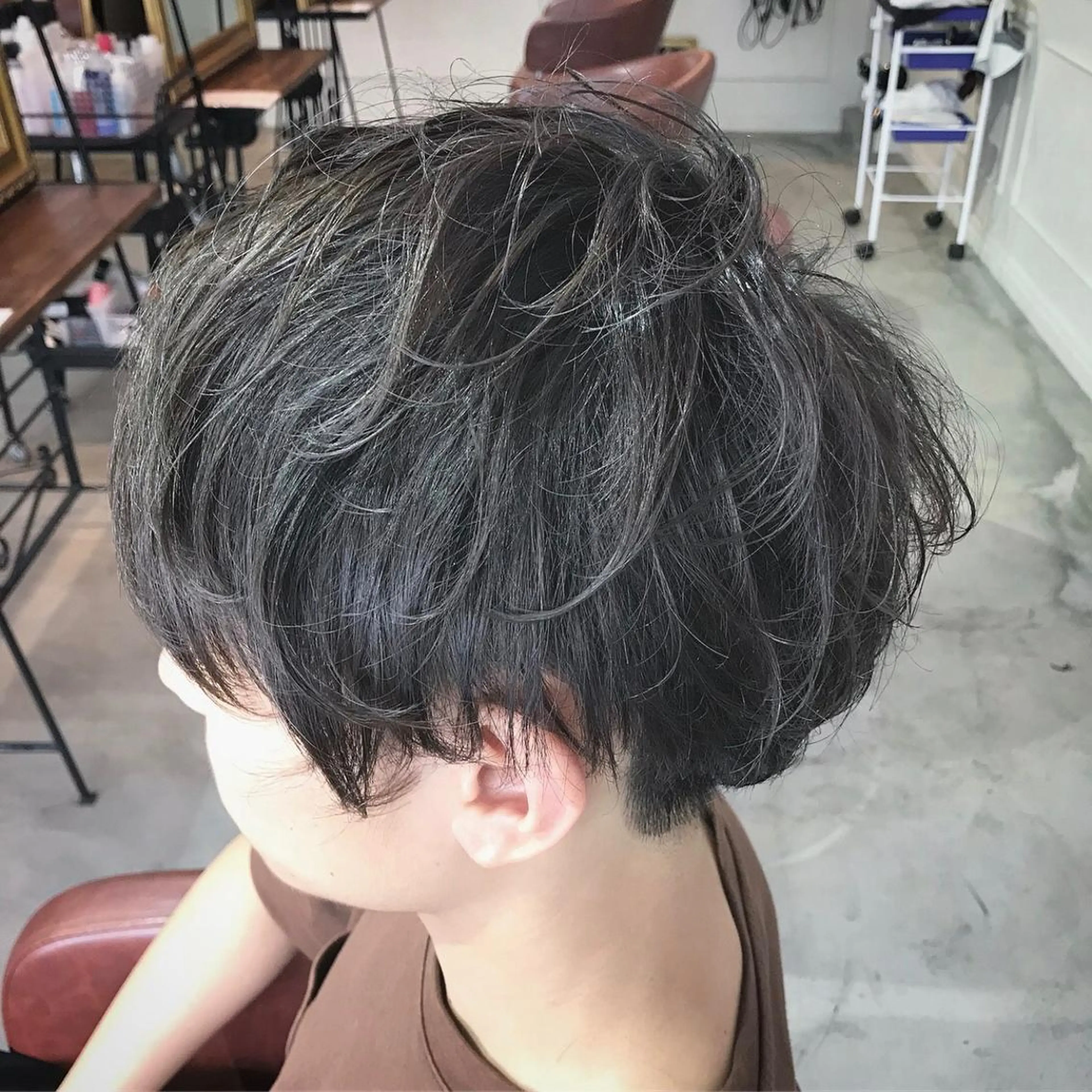 ショート カラー メンズ アッシュ ダークグレー ダークグレージュ グレージュ マンツーマン/透明感 foi hairのヘアスタイル