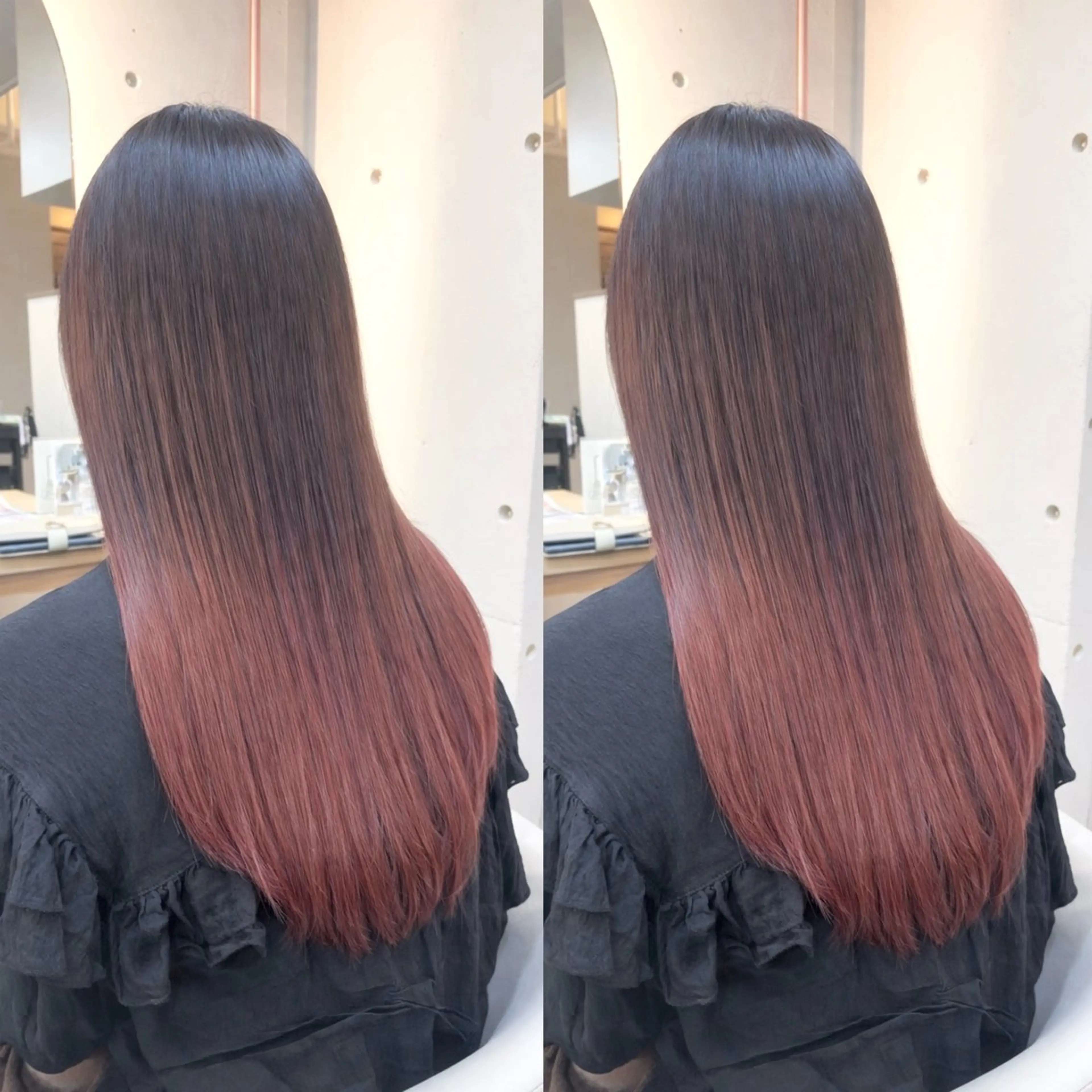 ロング カラー カット ヘアカラー トリートメント 顔周り🎀 暖色系カラー🎀愛美のヘアスタイル