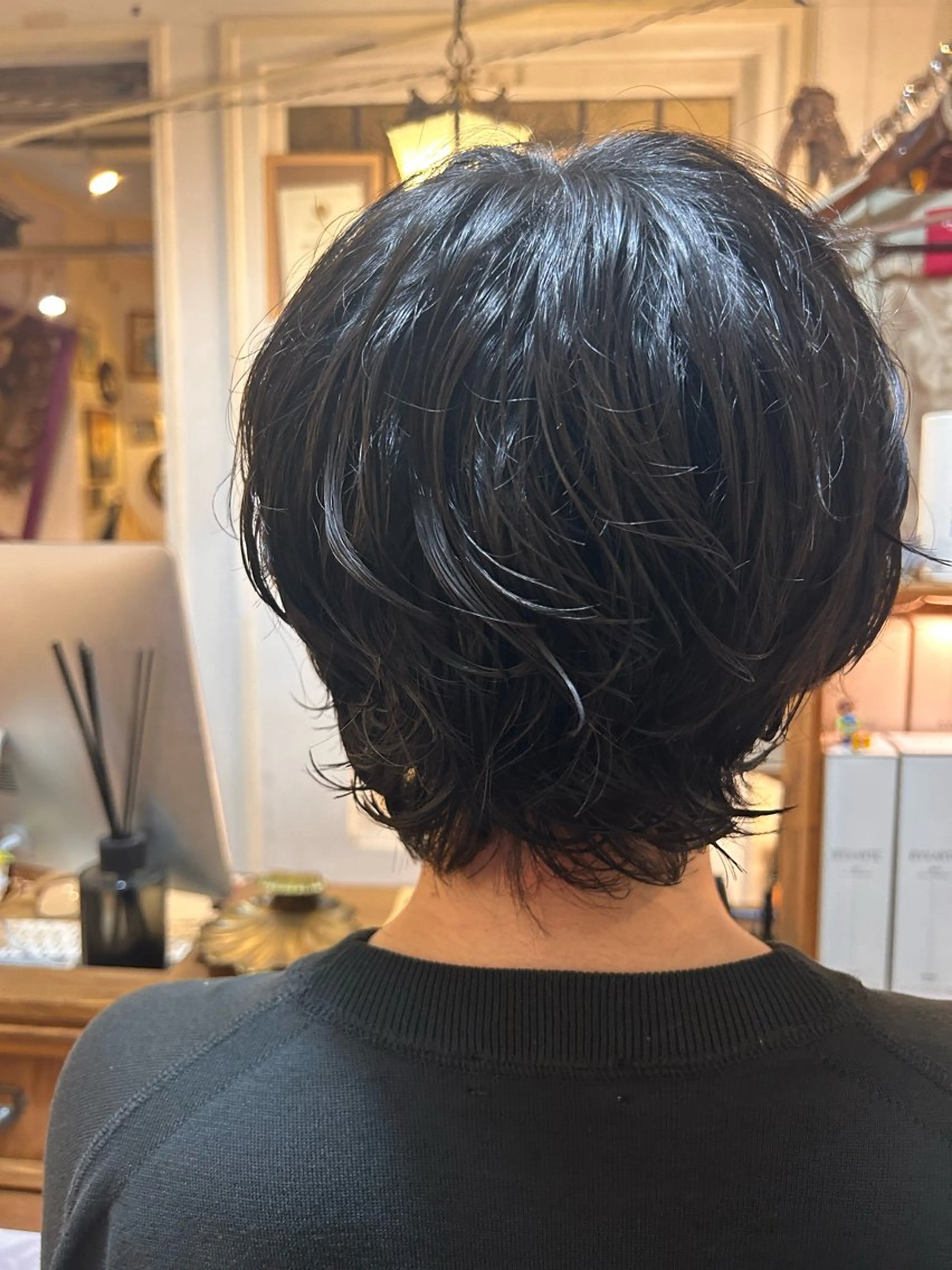 ショート パーマ ニュアンスパーマ カット パーマ トリートメント 清水千優/パーマ/透 明感カラー/メンズのヘアスタイル