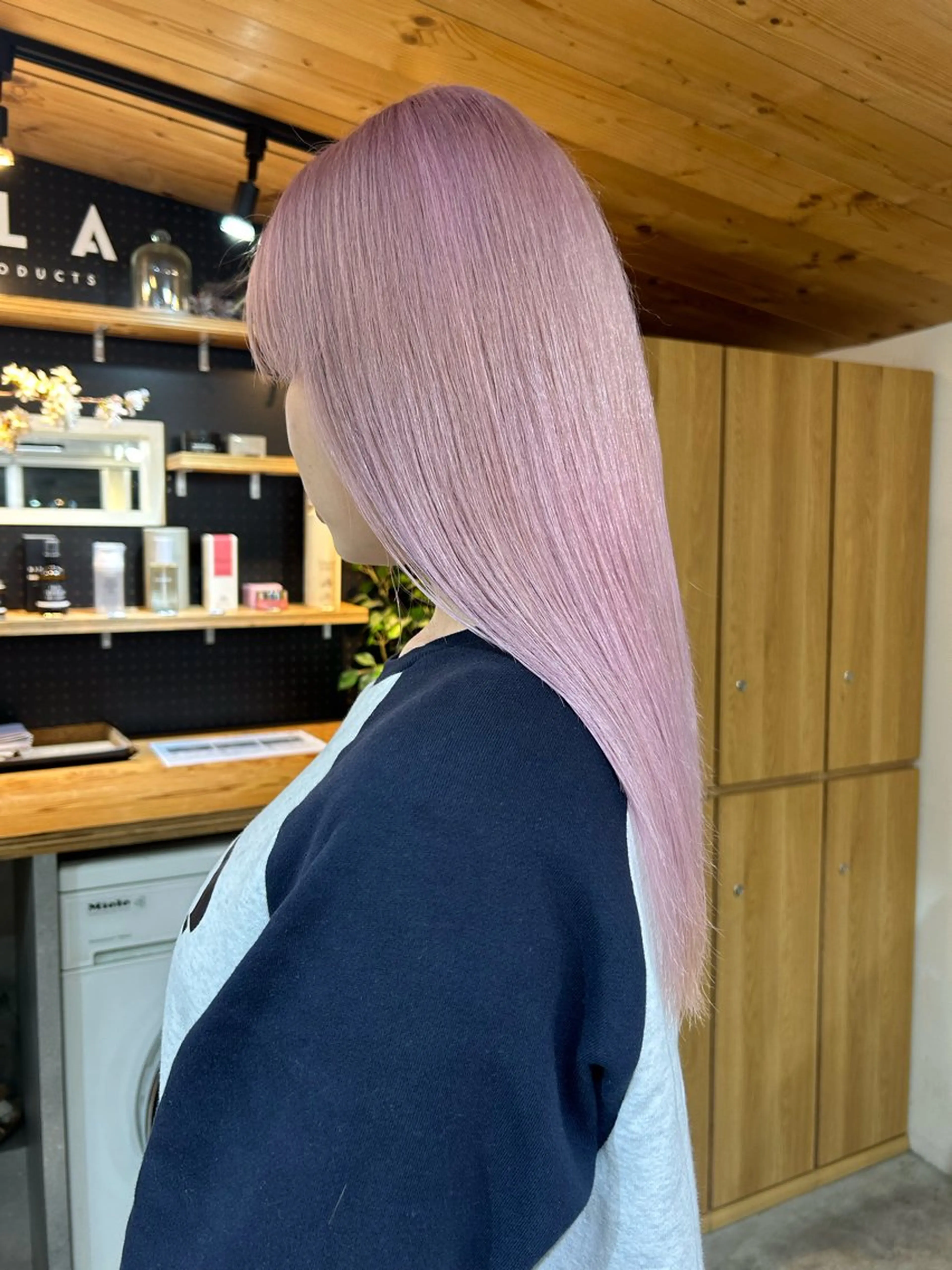 ロング カラー メンズ ピンクカラー カット ヘアカラー トリートメント 🧸艶々韓国ヘア 🧁mizunaのヘアスタイル