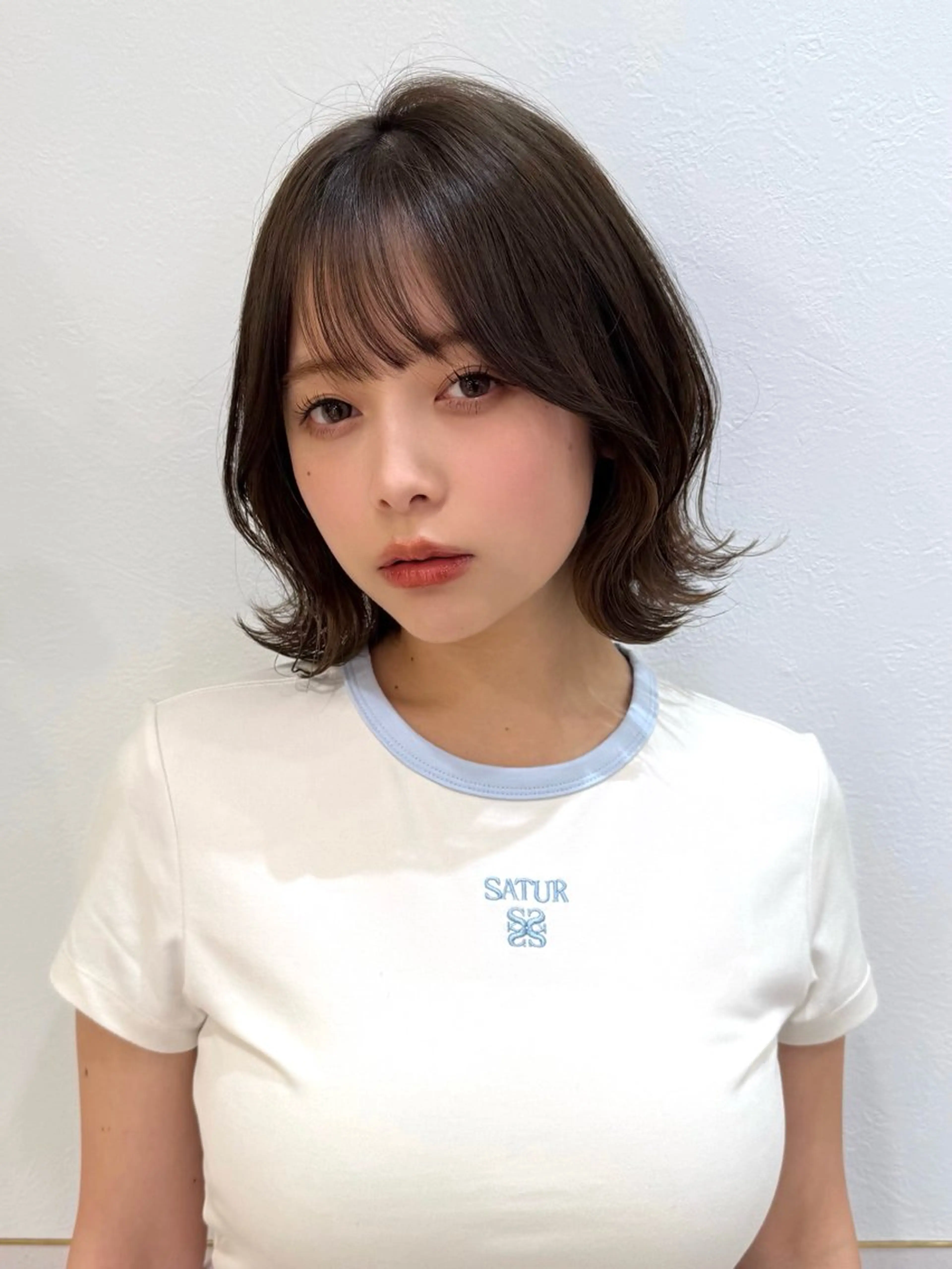 ミディアム カット ヘアカラー トリートメント 新宿/髪質改善/ボブ 韓国レイヤー大重聖斗のヘアスタイル