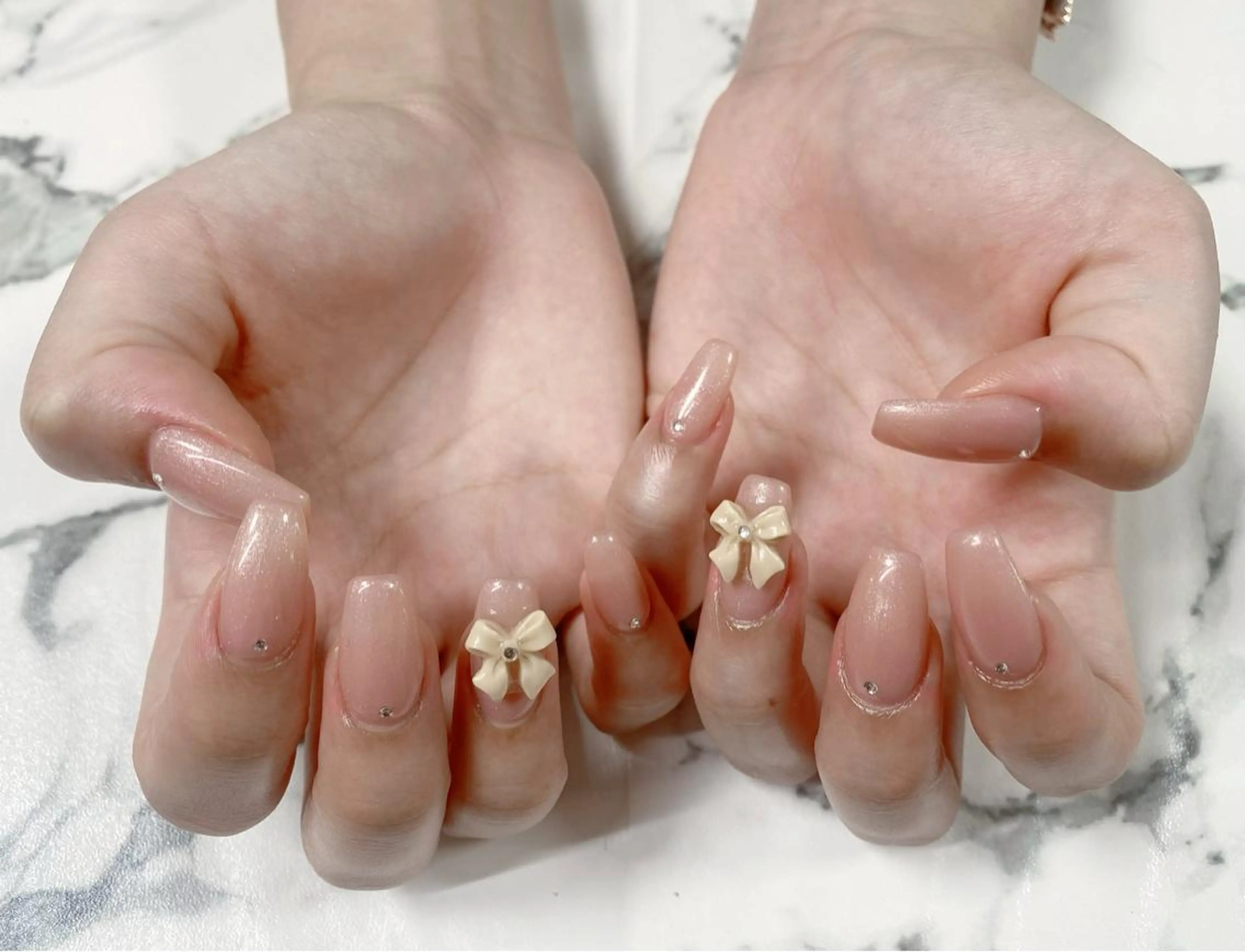 ロング カラー ネイル 長さ出し Q Free nailsのネイルデザイン