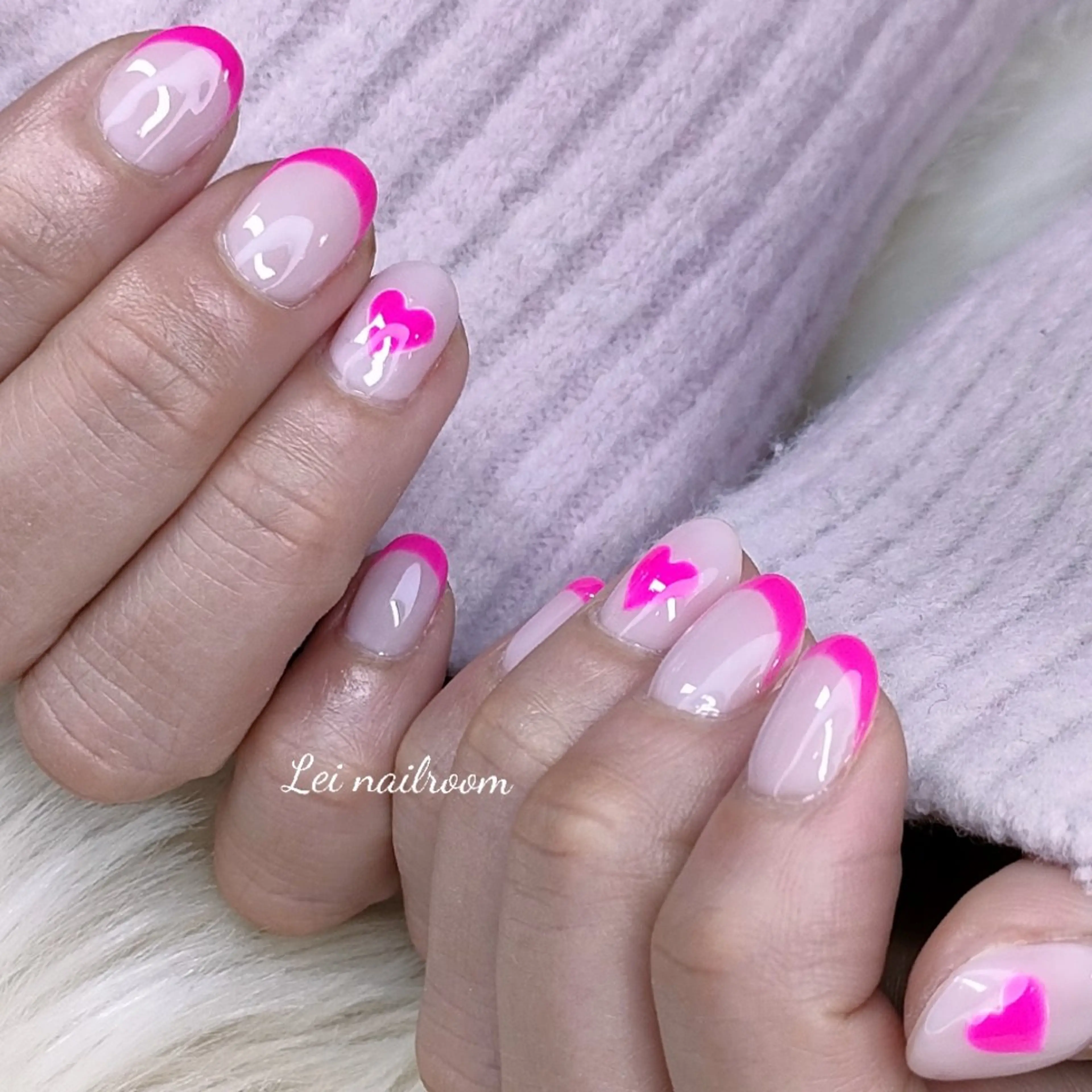 ネイル フレンチネイル ハート 持ち込み 喜多村 ゆき子のネイルデザイン