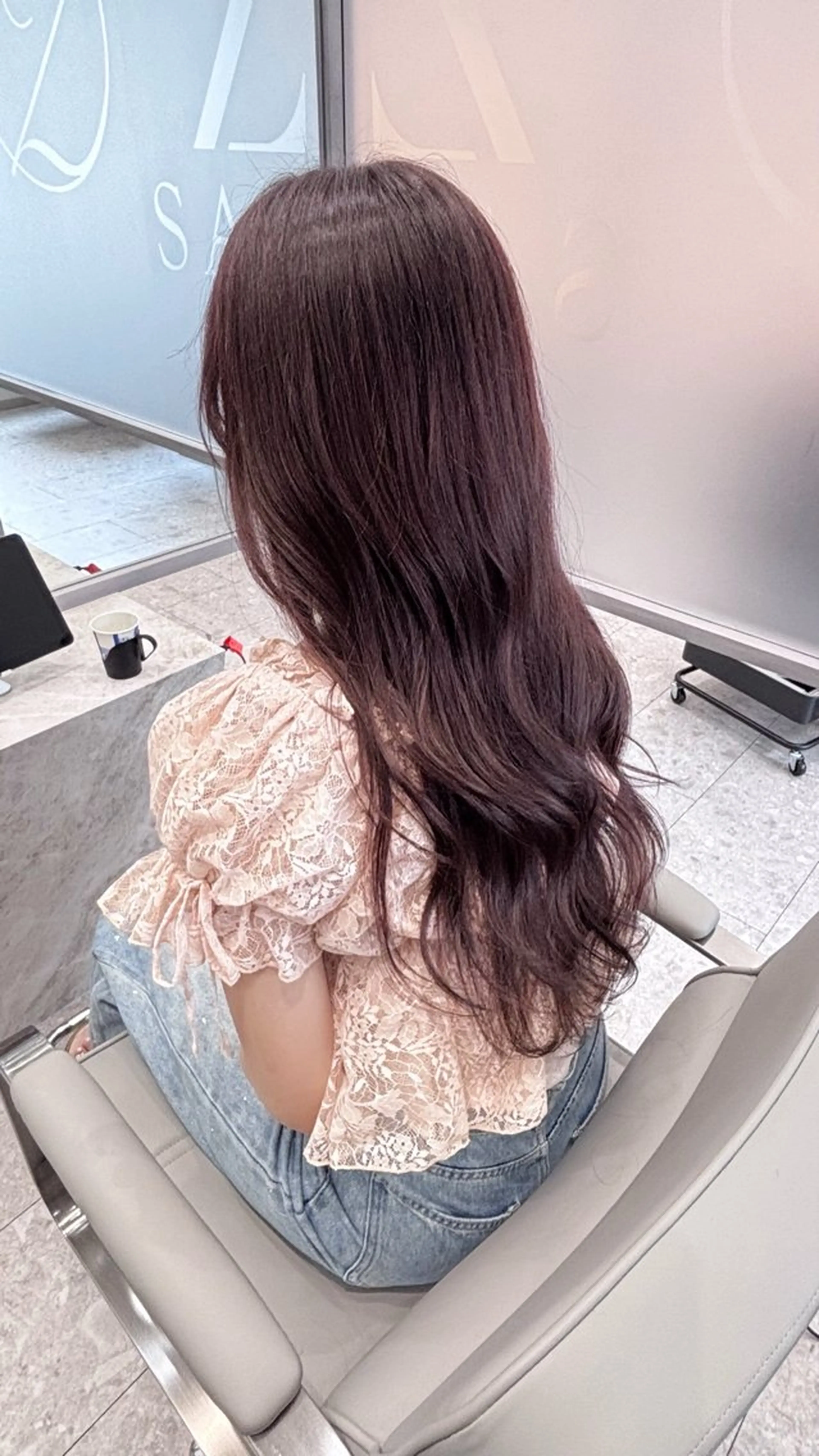 ロング カラー ブリーチ ブラウンカラー ブリーチなしカラー ピンクカラー ピンクブラウン カット ヘアカラー トリートメント 🫧髪質改善🫧 神田紗来のヘアスタイル