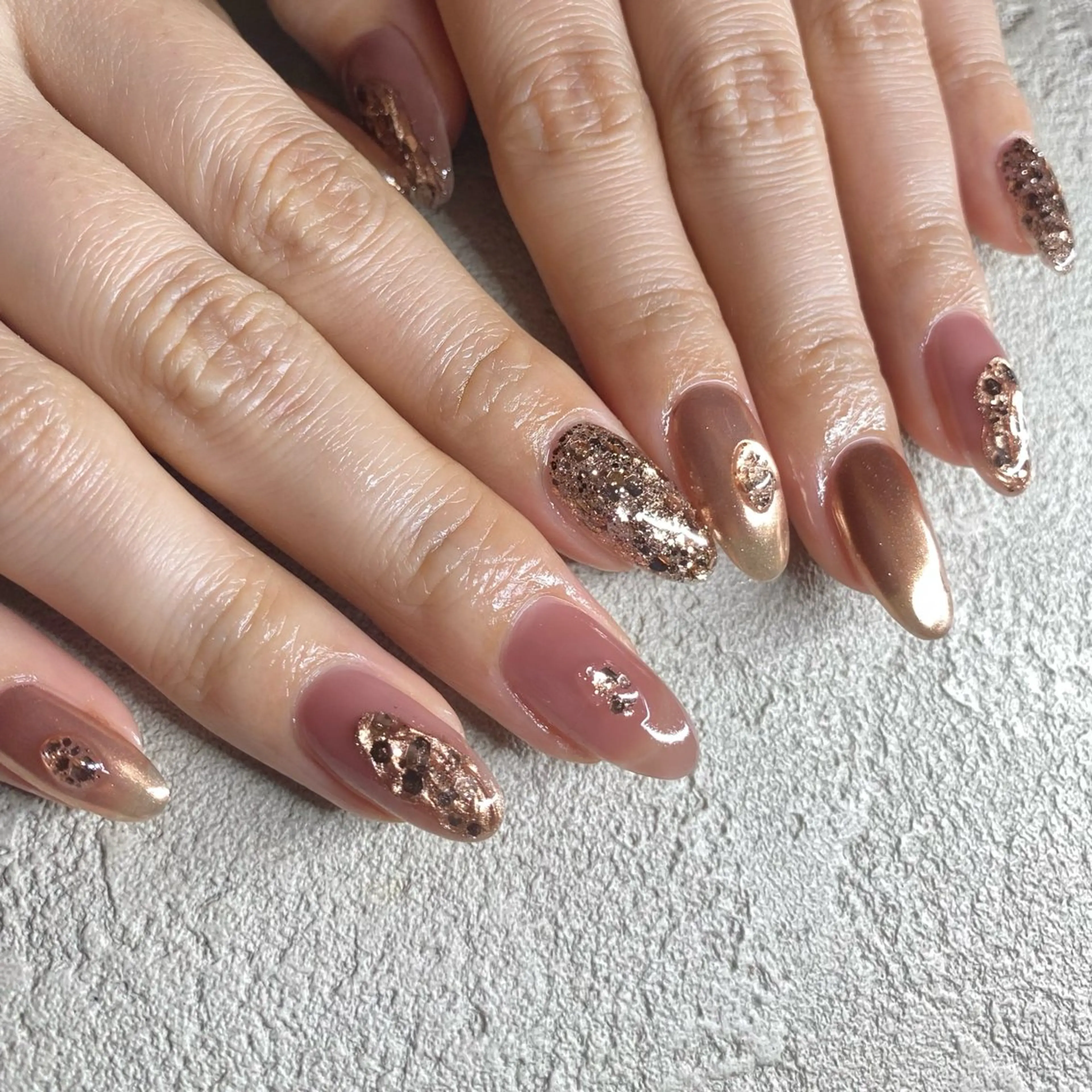 ネイル アートネイル ニュアンスネイル 冬ネイル ハンドネイル 山田 貴子のネイルデザイン