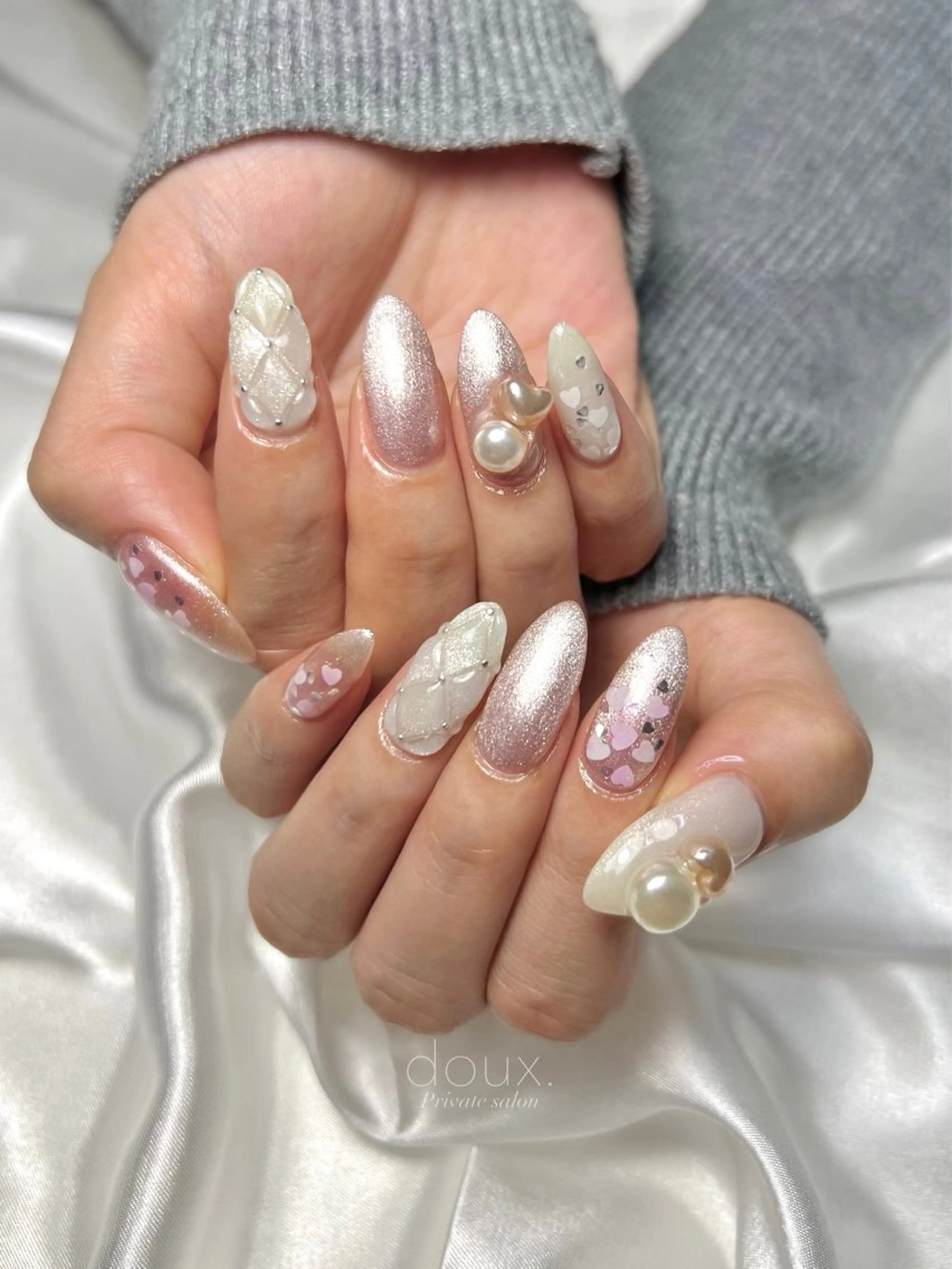 ネイル バレンタイン ハンドネイル doux. nailのネイルデザイン