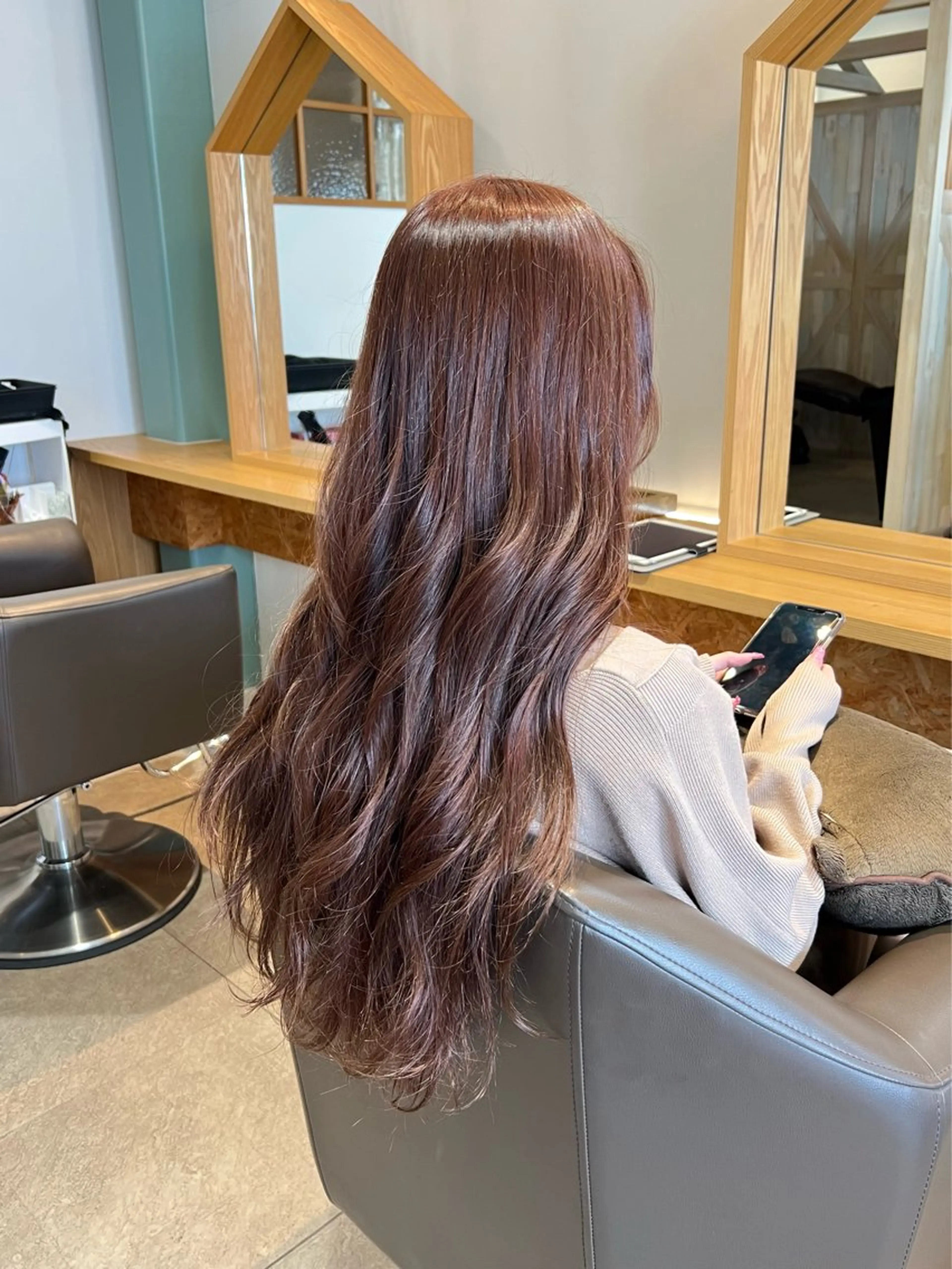 ロング カラー ブラウンカラー ピンクカラー ピンクブラウン 北花田美容師🍃村尾 光太/むらのヘアスタイル