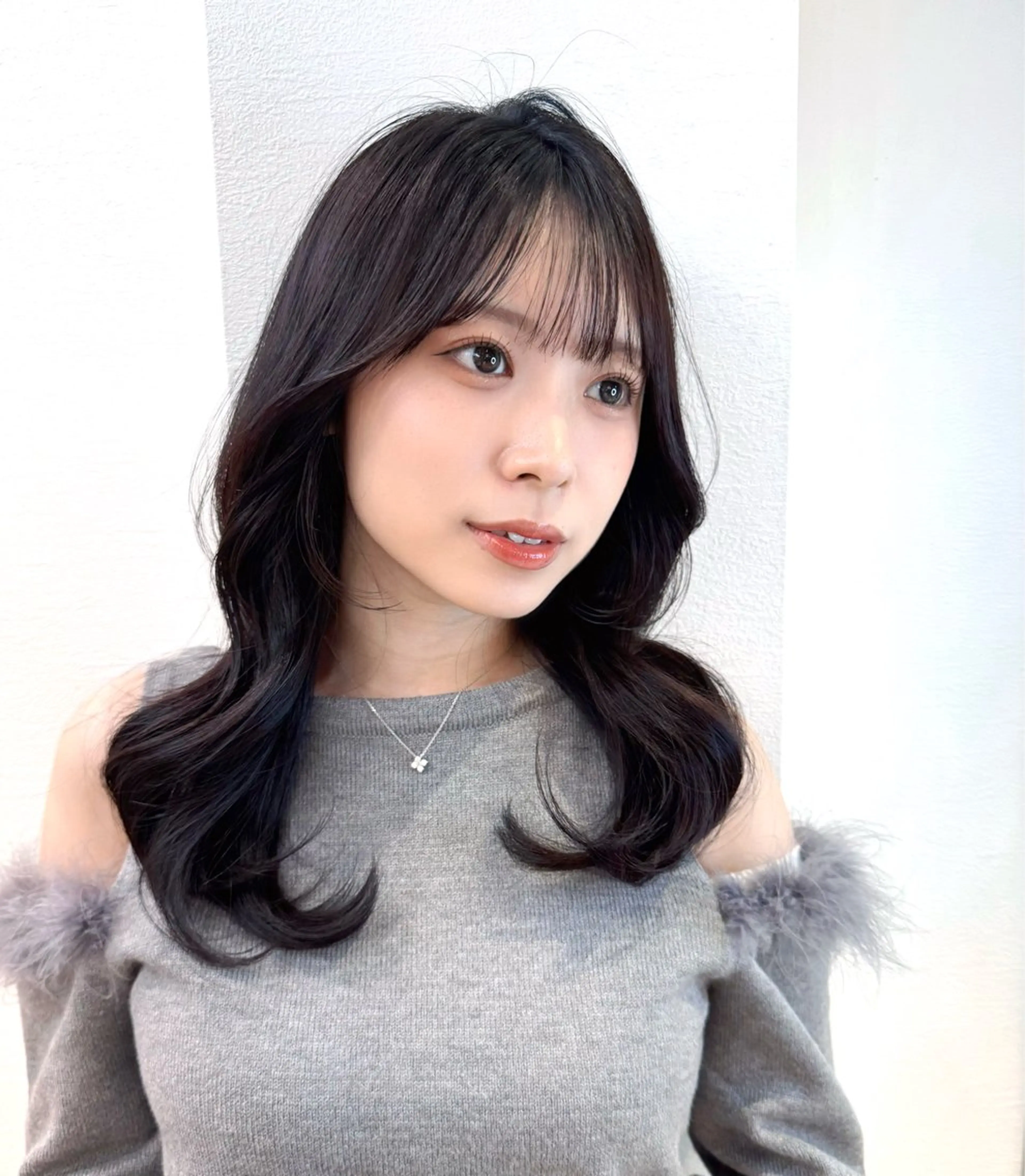 ミディアム カラー カット ヘアカラー トリートメント レイヤーカット /透明感カラー西田のヘアスタイル