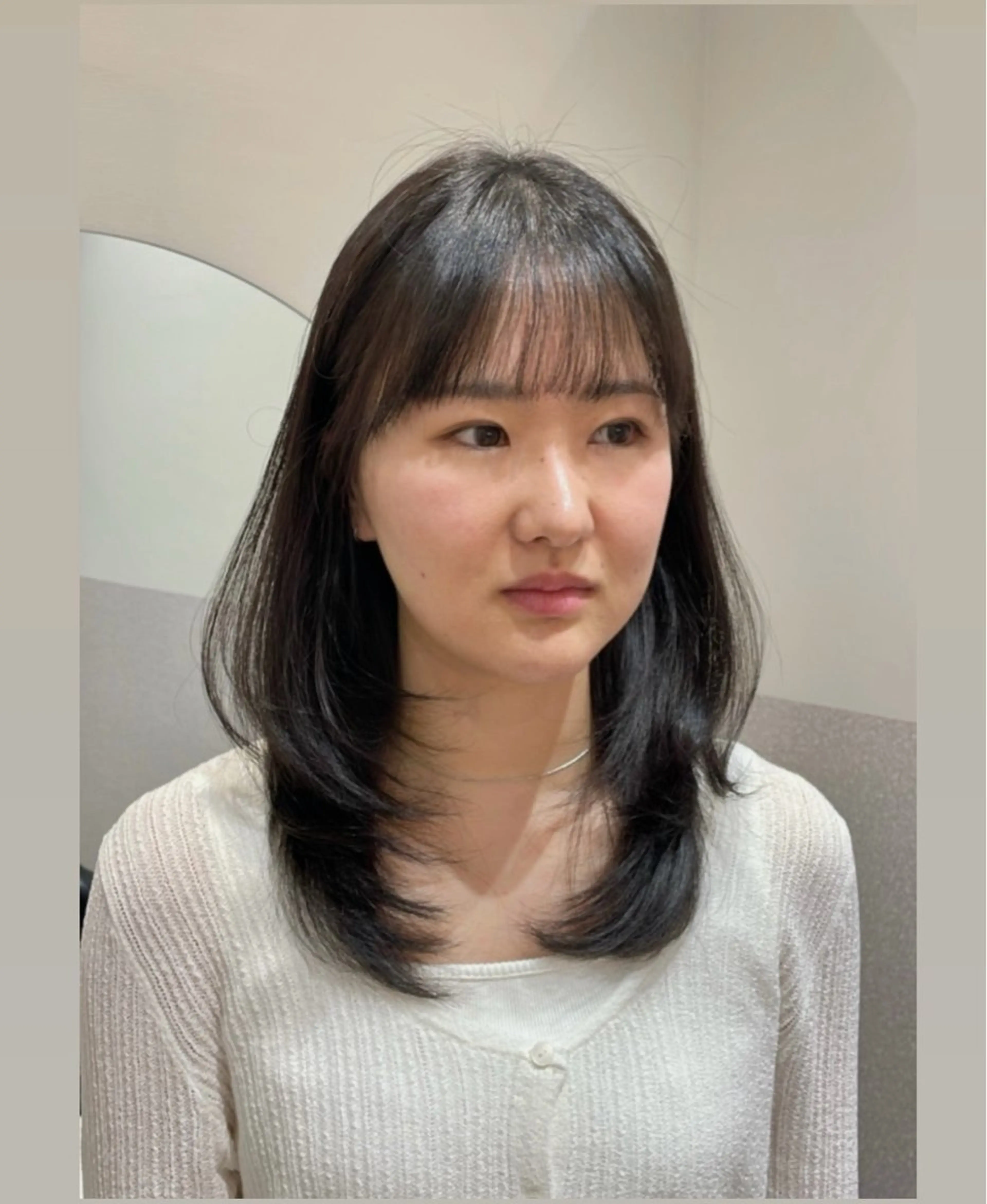 セミロング ハッシュカット 韓国風ヘア レイヤーカット カット ヘアカラー トリートメント ❤︎︎韓国ヘア❤︎︎ 𝑺𝒉𝒊𝒉𝒐のヘアスタイル