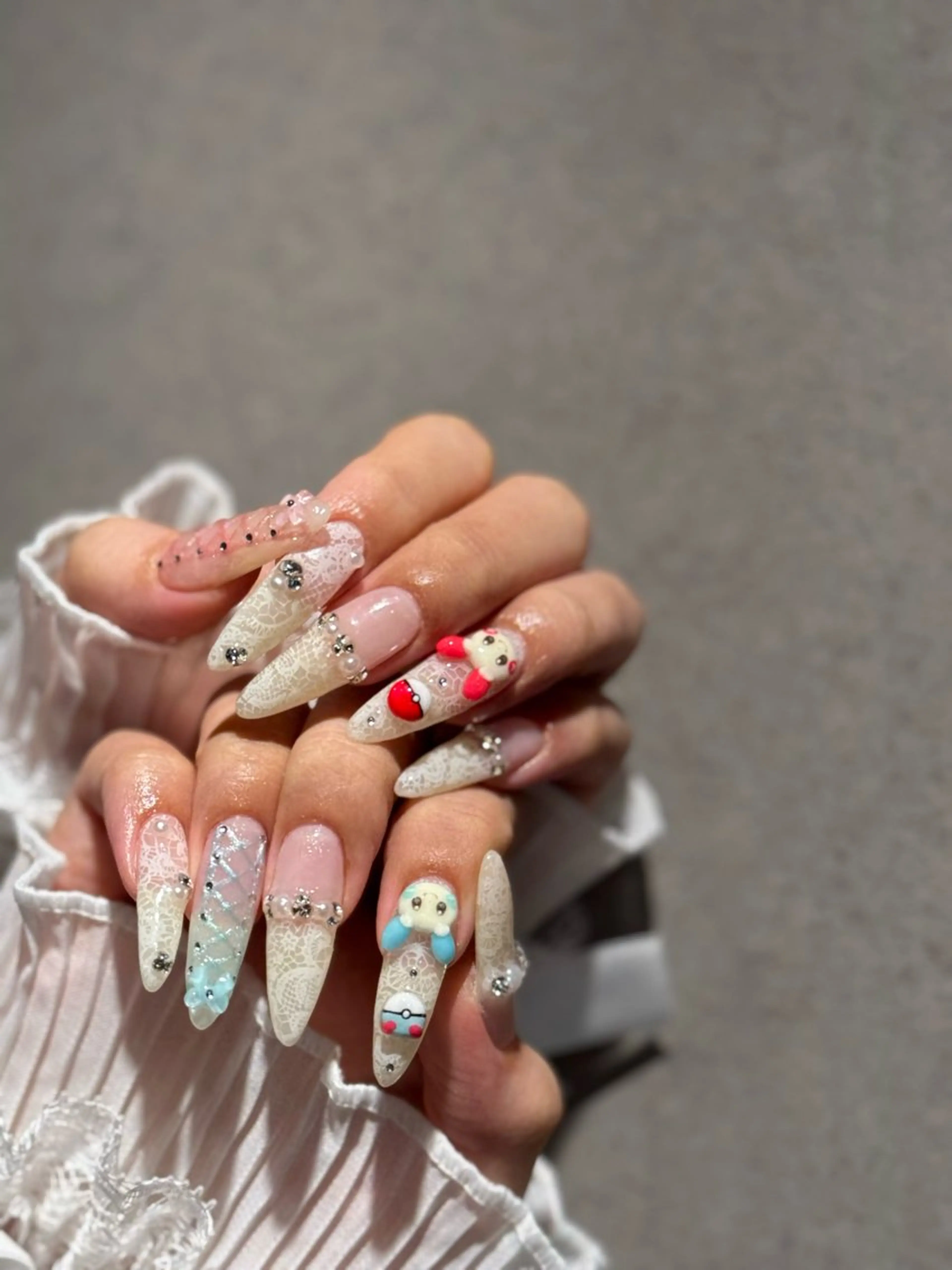 ネイル I-nailロング /ワンホン/キラキラのネイルデザイン