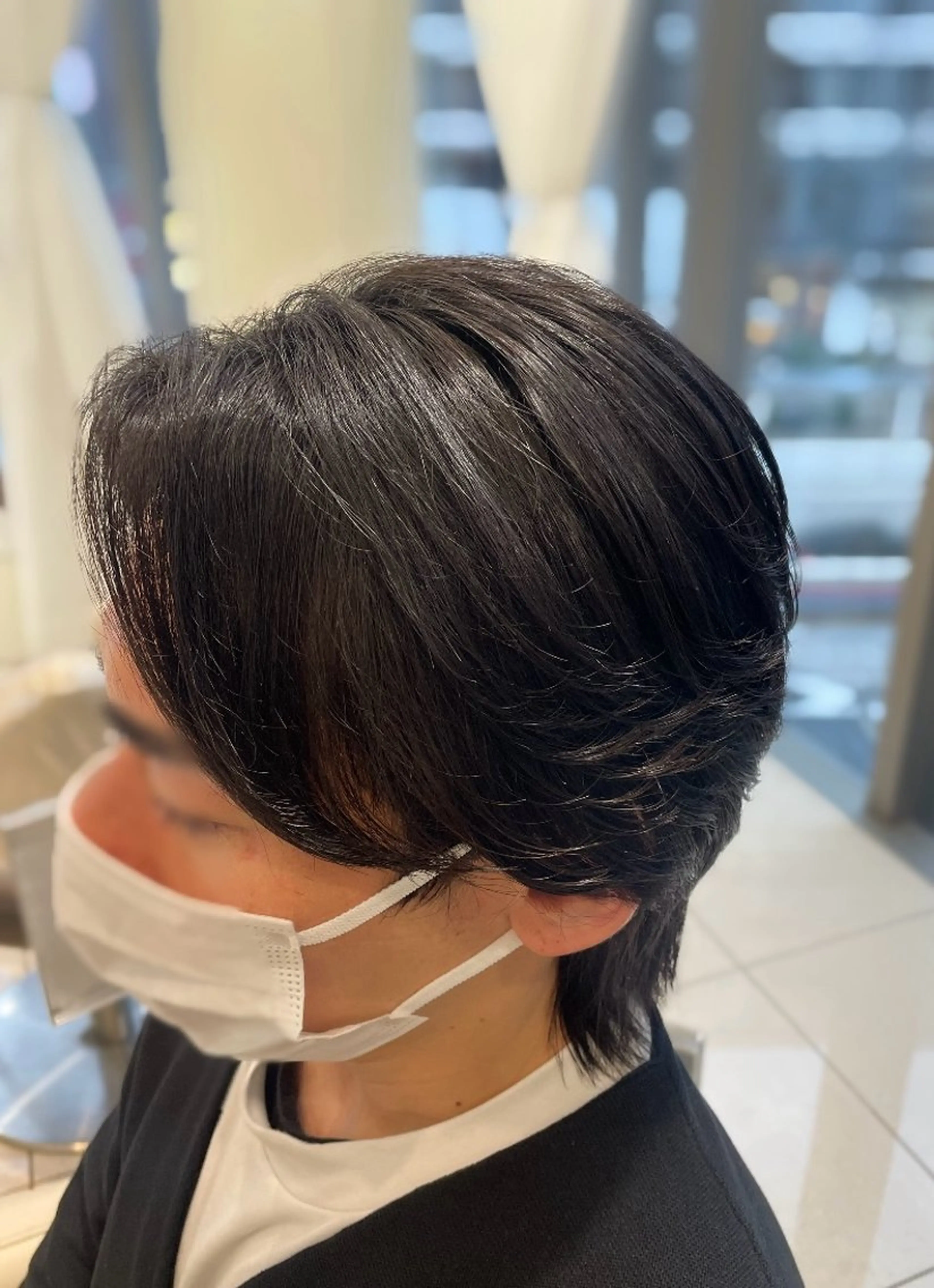 メンズ カット 縮毛矯正 センターパート 川島爽楽のヘアスタイル