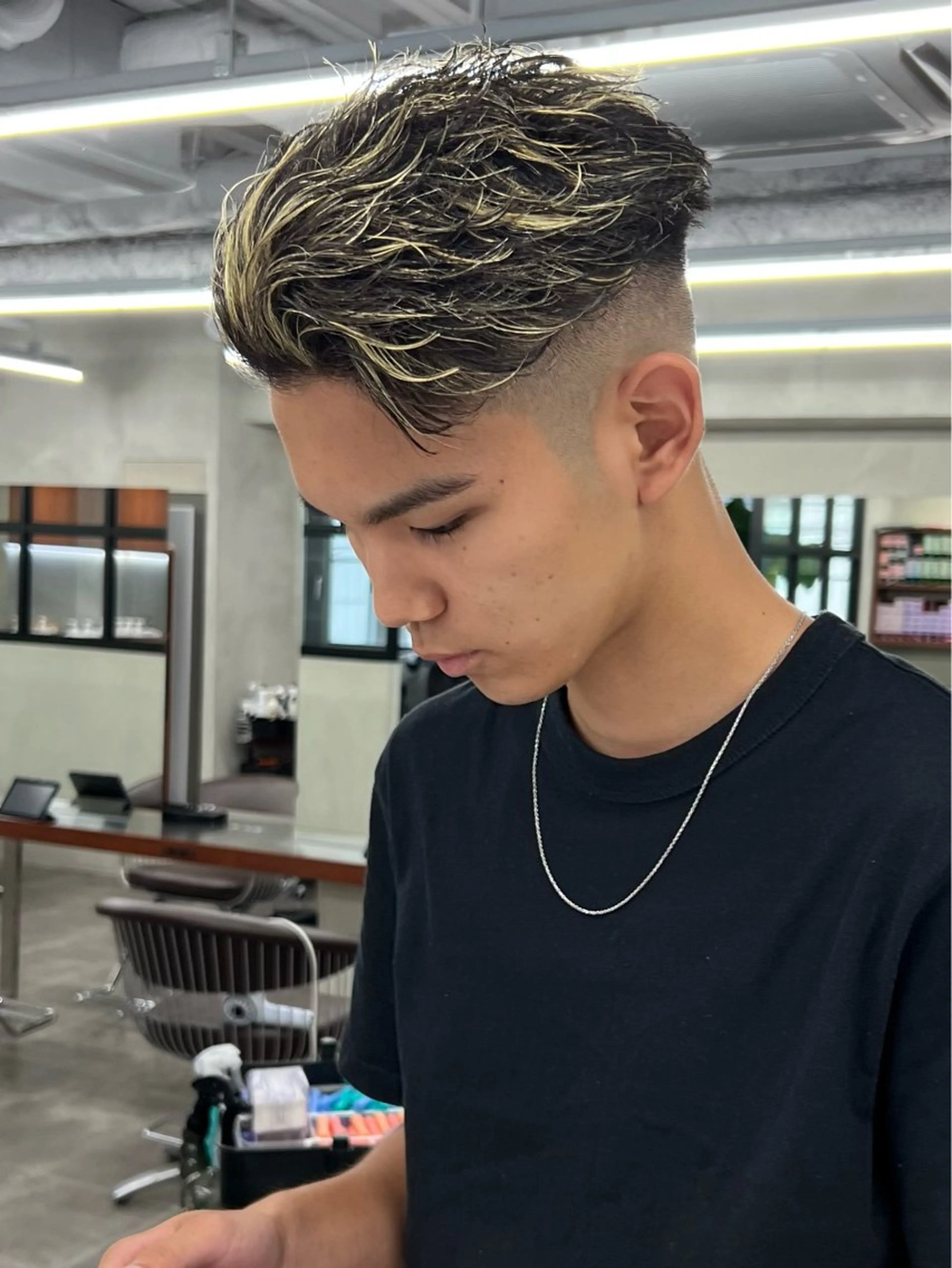 カラー パーマ メンズ 豊崎 佑輔のヘアスタイル