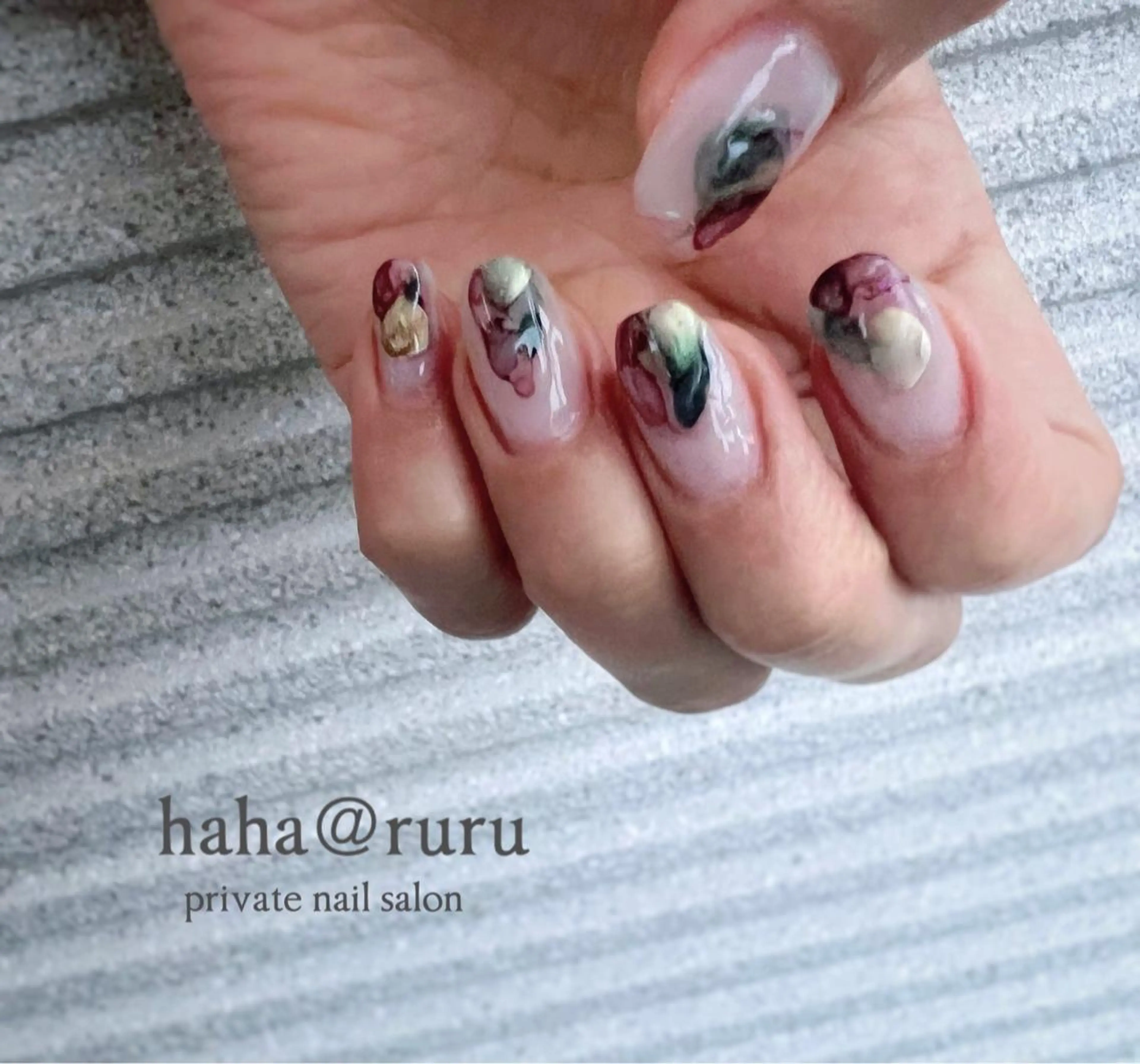 ネイル ニュアンスネイル ハンドネイル haha@ ruruのネイルデザイン