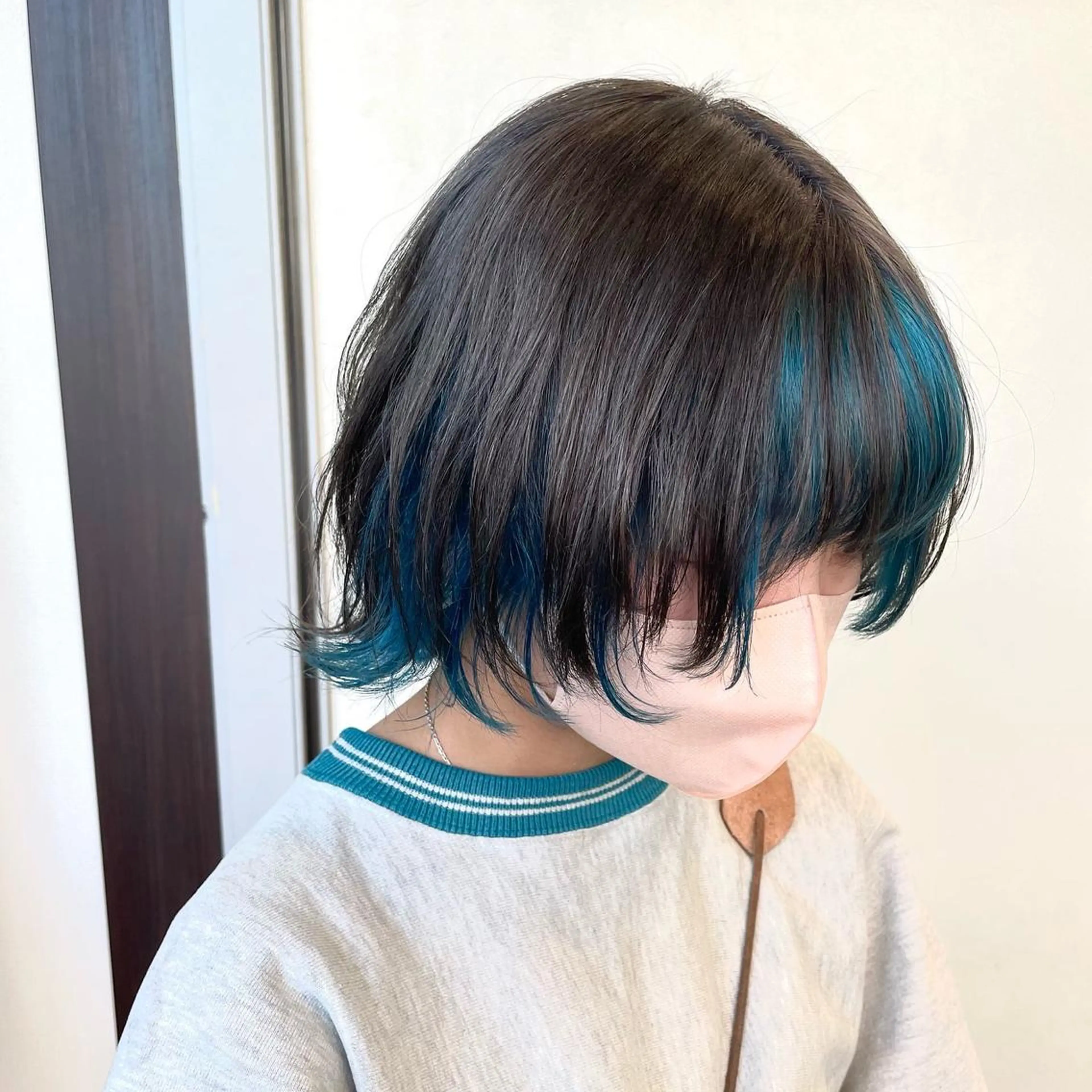 ミディアム カラー ヘアアレンジ ブルーカラー ヘアカラー トリートメント RAIA💎ケア ブリーチ＆パーマ💎のヘアスタイル