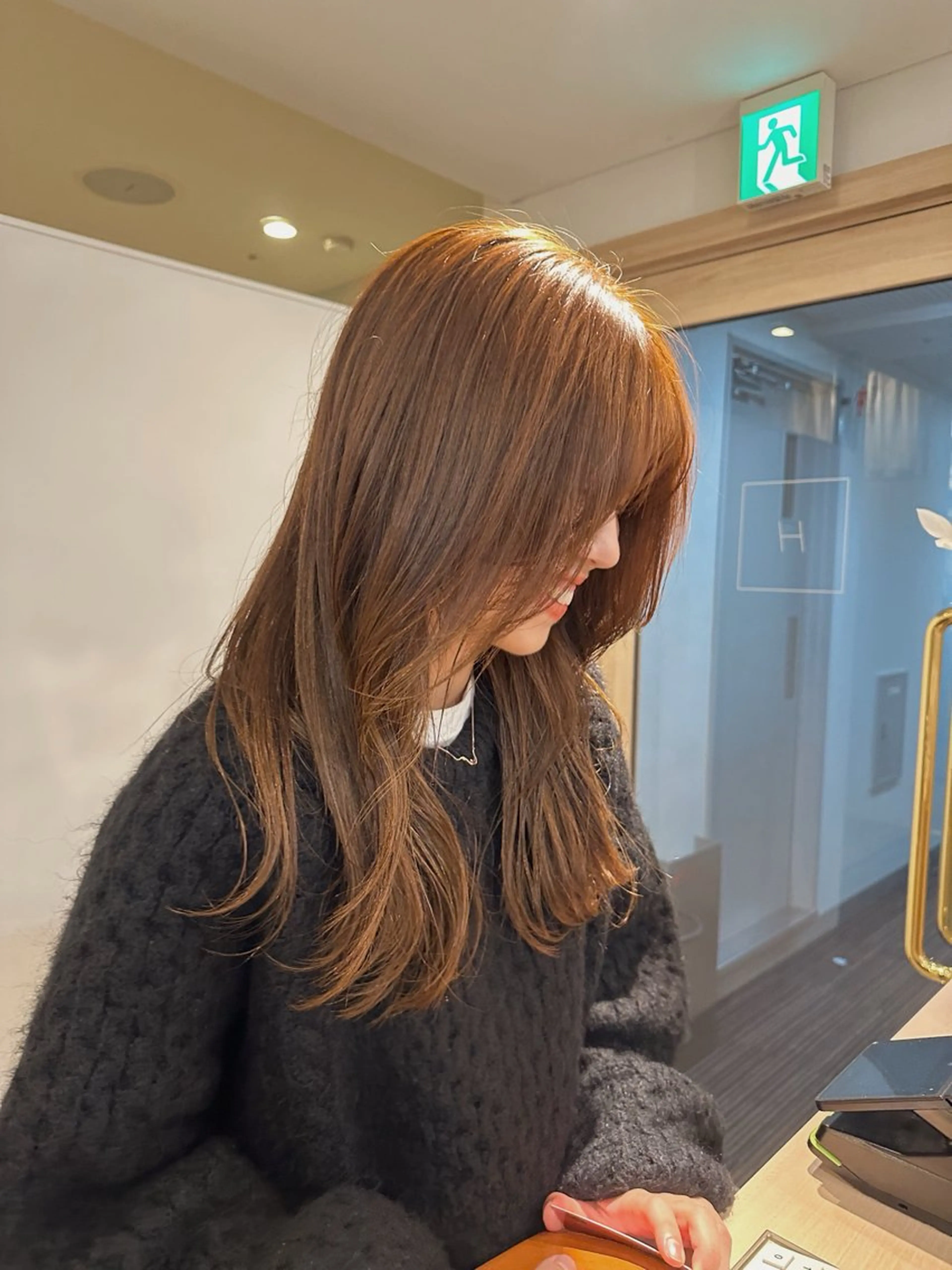 ミディアム カラー ヘアカラー 梅田/柔らかカラー/ オオハシ リナコのヘアスタイル