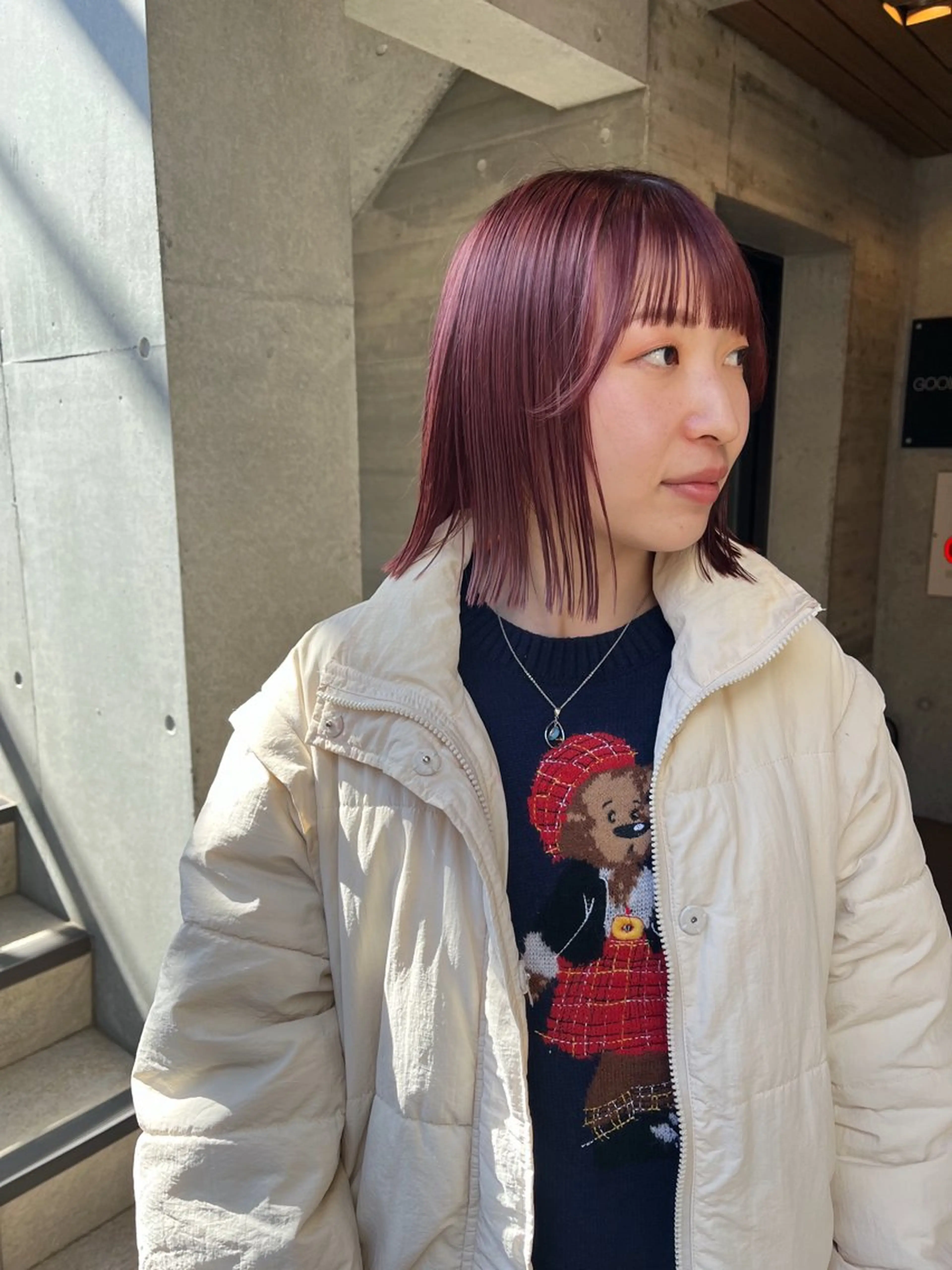 カラー ブリーチ ピンクカラー 暖色/パーマ 🌼クニトウメイのヘアスタイル