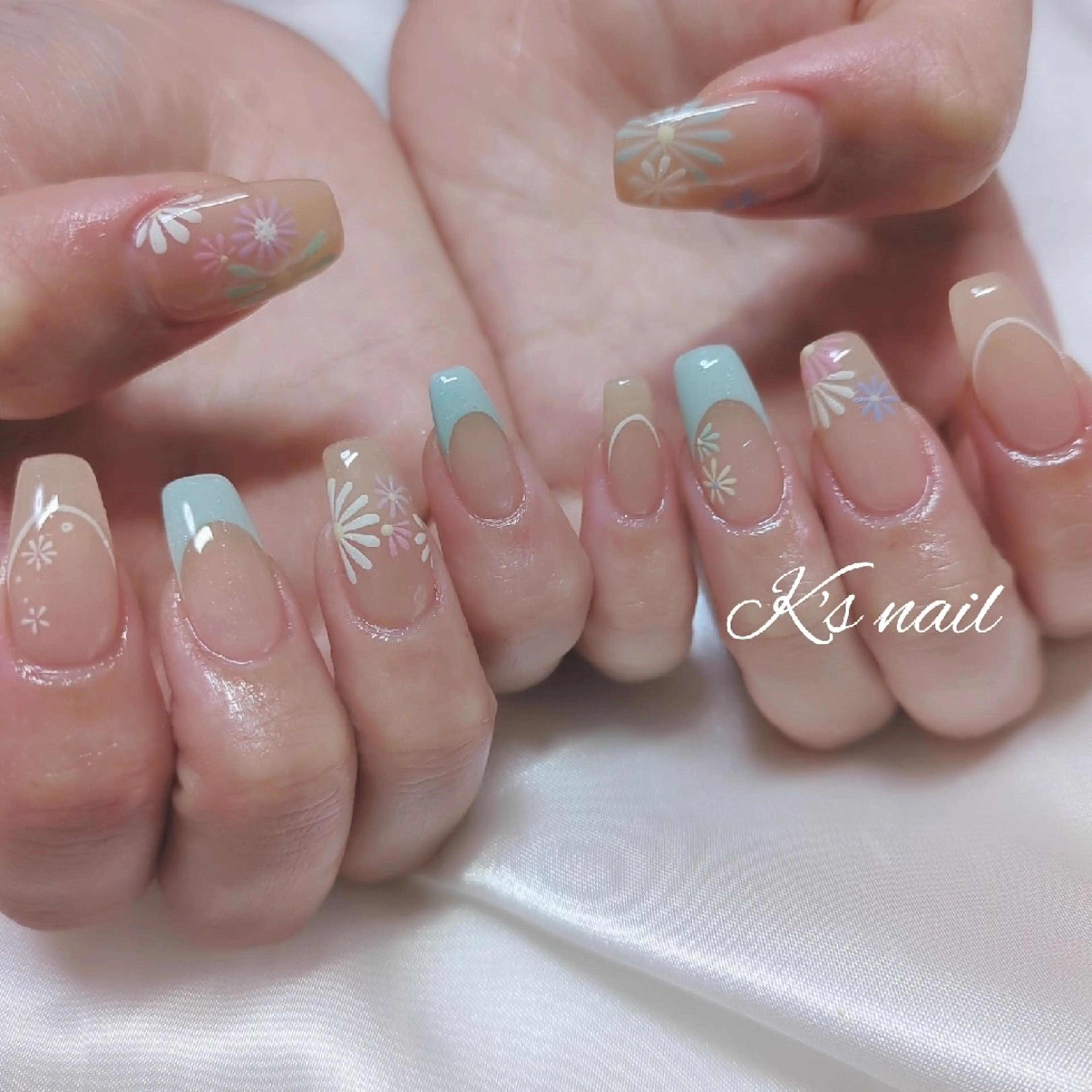 ネイル フレンチネイル パステルネイル 春ネイル ハンドネイル K's nail kotoeのネイルデザイン
