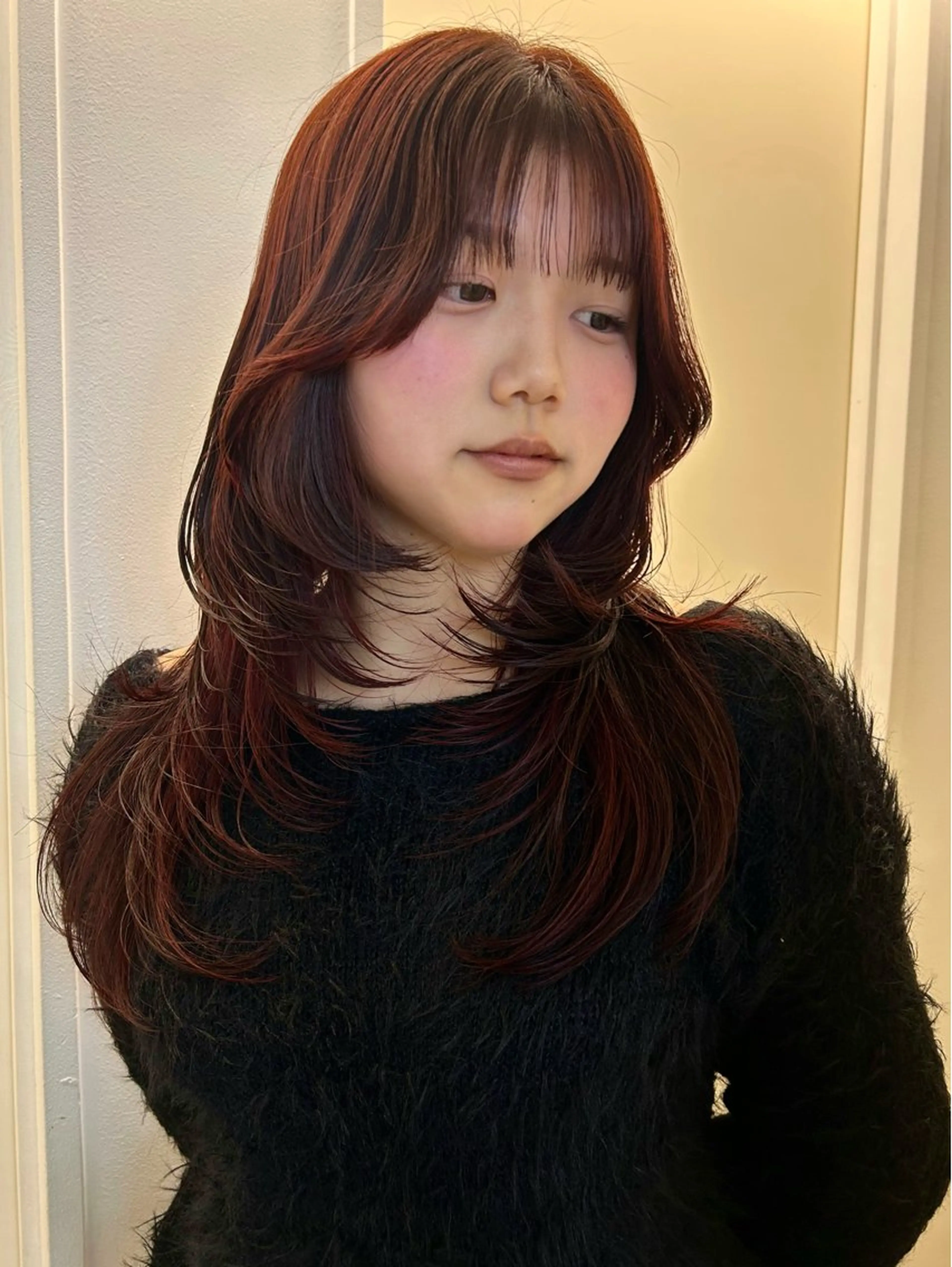 ロング カラー カット 🌟暖色系ハイトーン 🌟AIのヘアスタイル