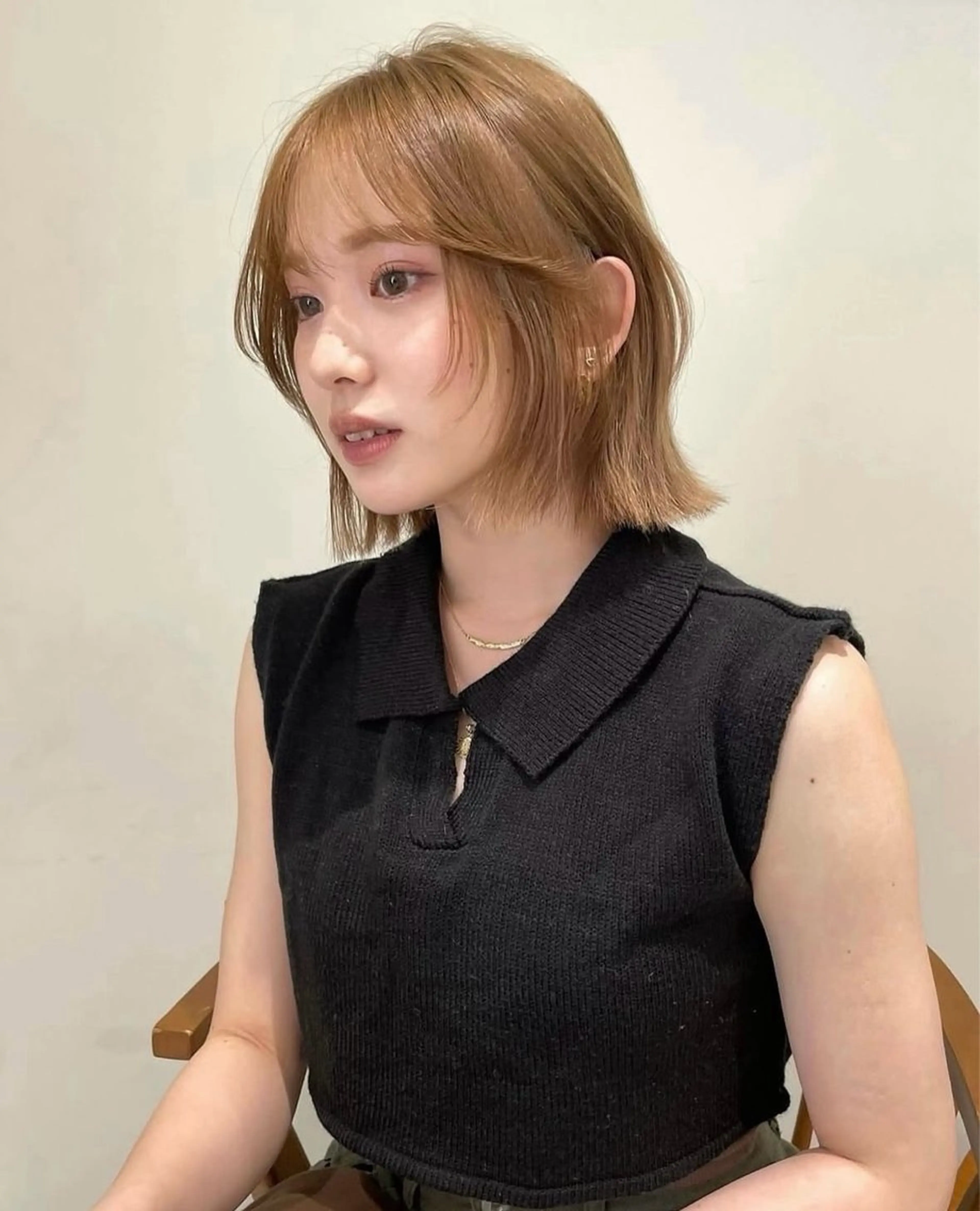 ミディアム カラー カット ヘアカラー トリートメント layer bob / 透明感カラーのヘアスタイル