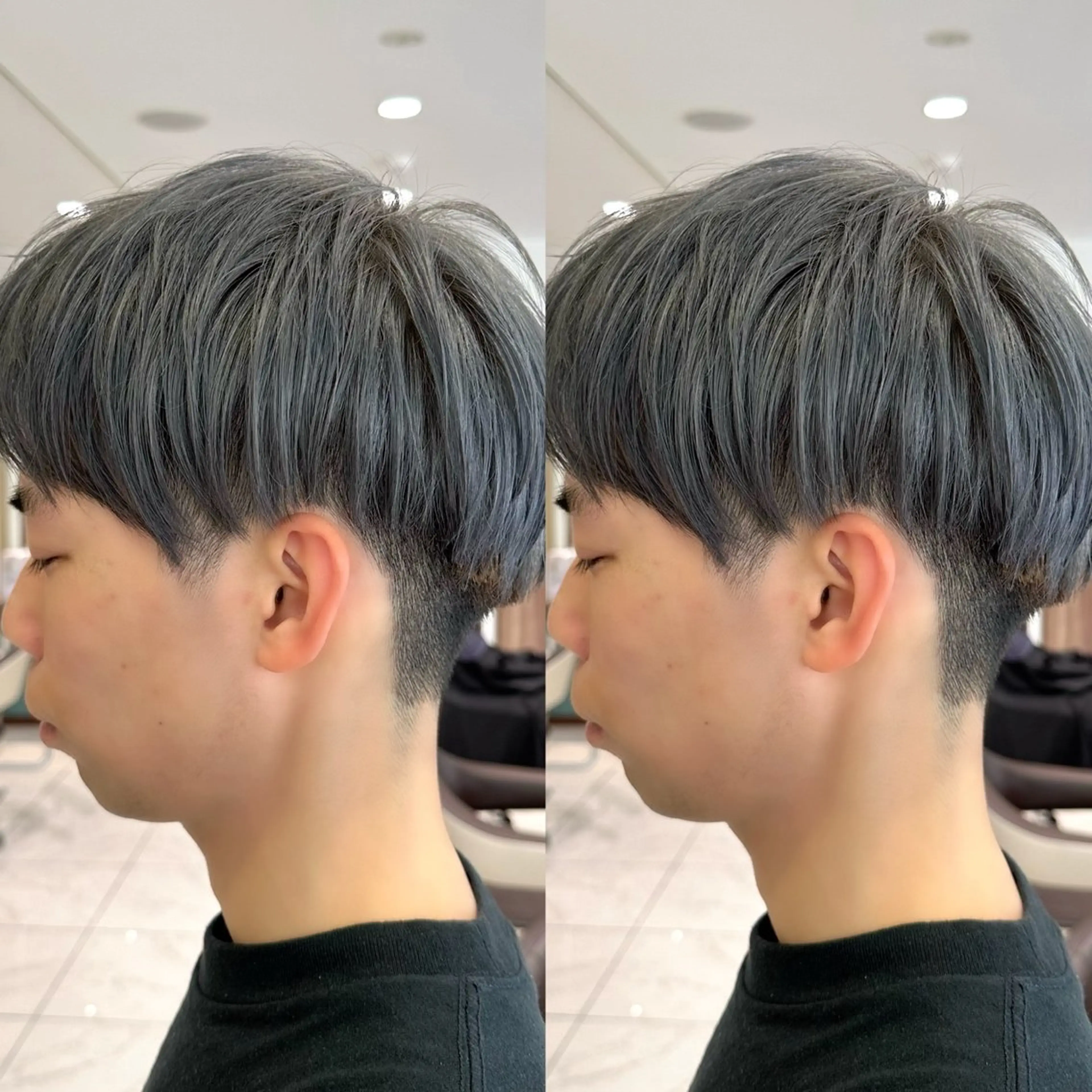 ショート カラー メンズ メンズブリーチ ブリーチ ブルーカラー ブルーグレー ヘアカラー 盛れる韓国ヘア♡ 🌻鈴木花🌈のヘアスタイル