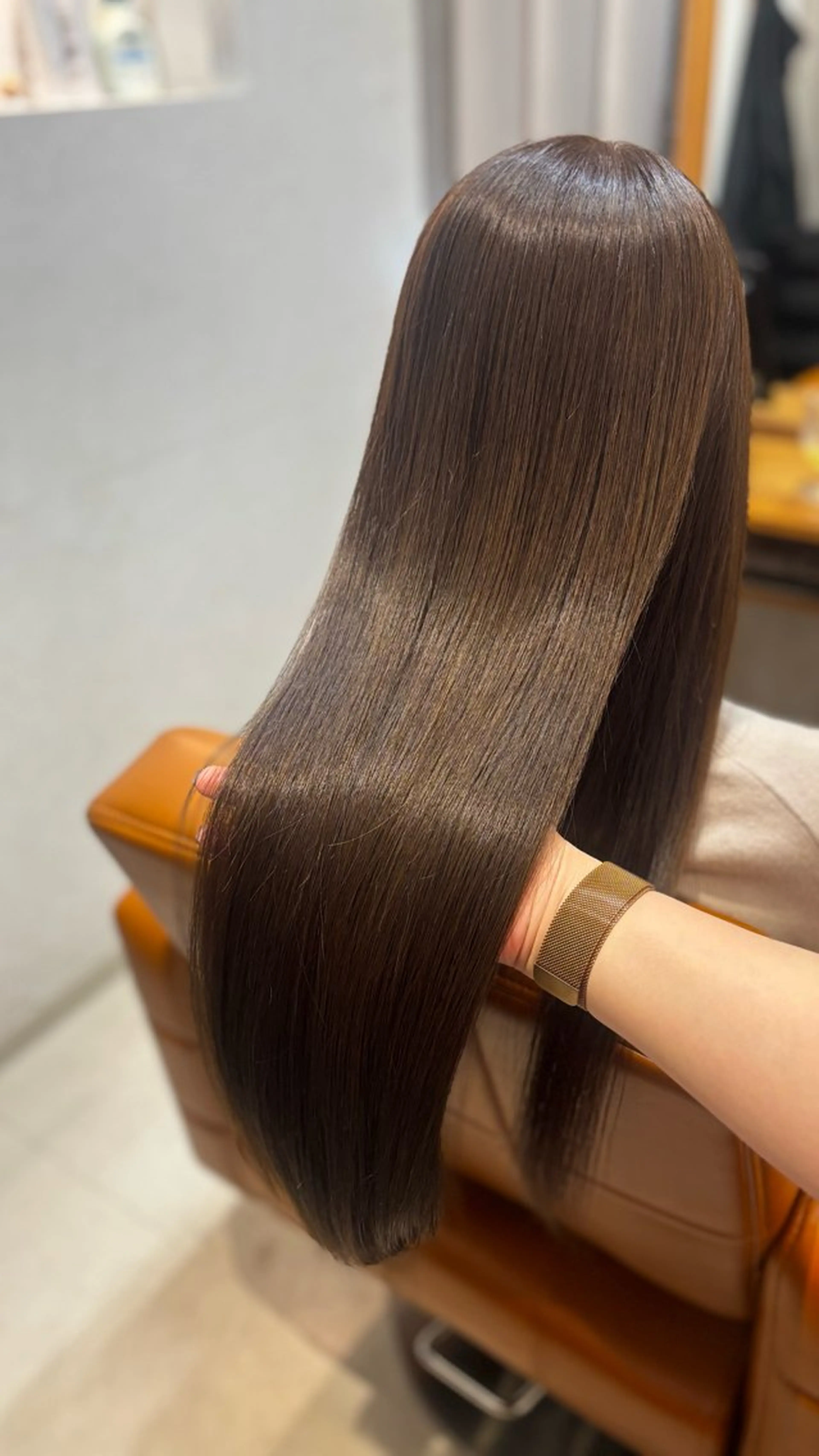 ロング 縮毛矯正 トリートメント 【完全個室】髪質改善 暖色カラー/山崎唯奈のヘアスタイル