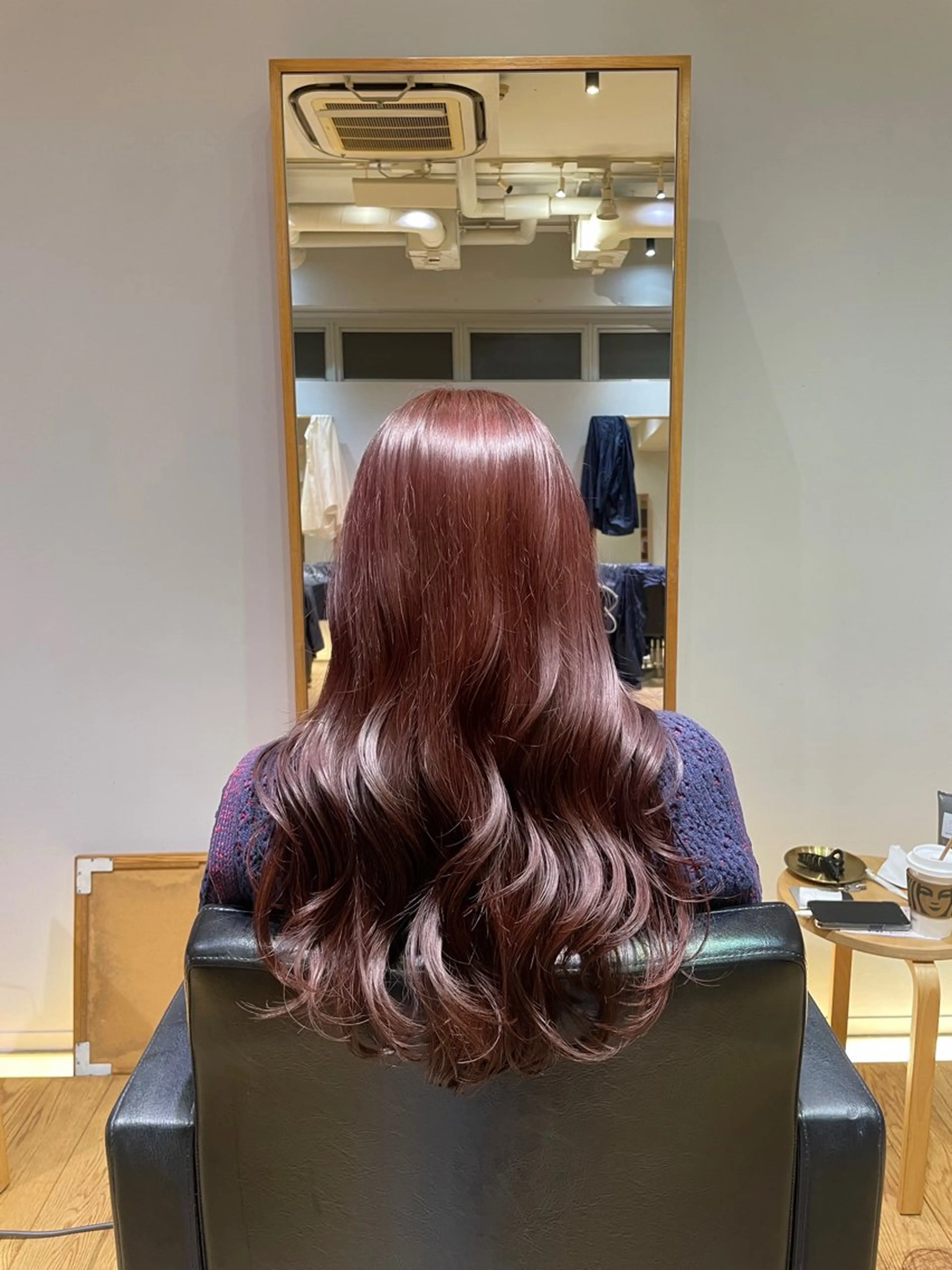 ロング カラー ブラウンカラー ピンクカラー ピンクブラウン カット ヘアカラー 縮毛矯正/レイヤー /ひかるのヘアスタイル