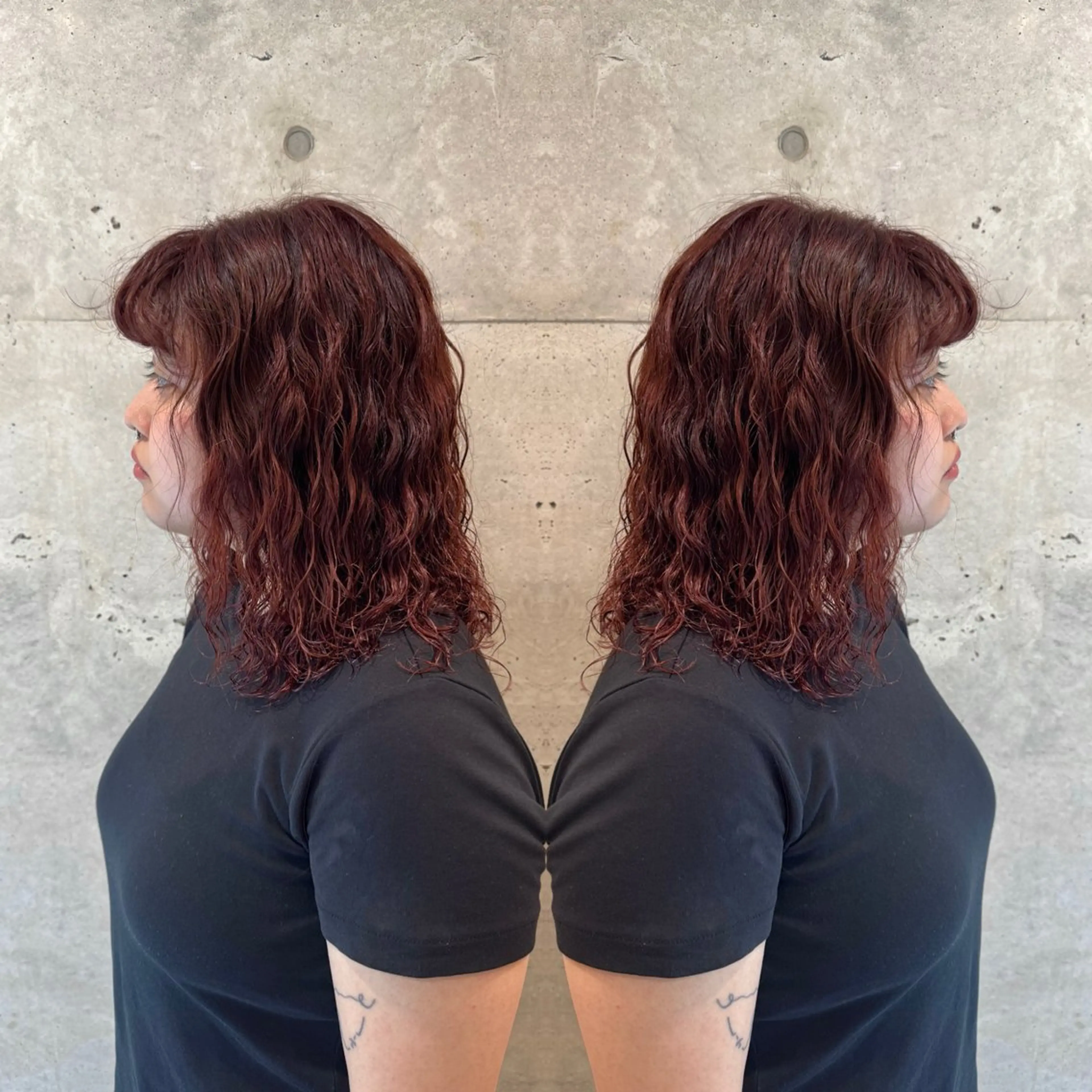 ミディアム カラー 切りっぱなしボブ ショートボブ アッシュ ベージュカラー グレージュ eto所属・髪質改善スペシャリス ト長尾勇弥/梅田中津のヘアスタイル