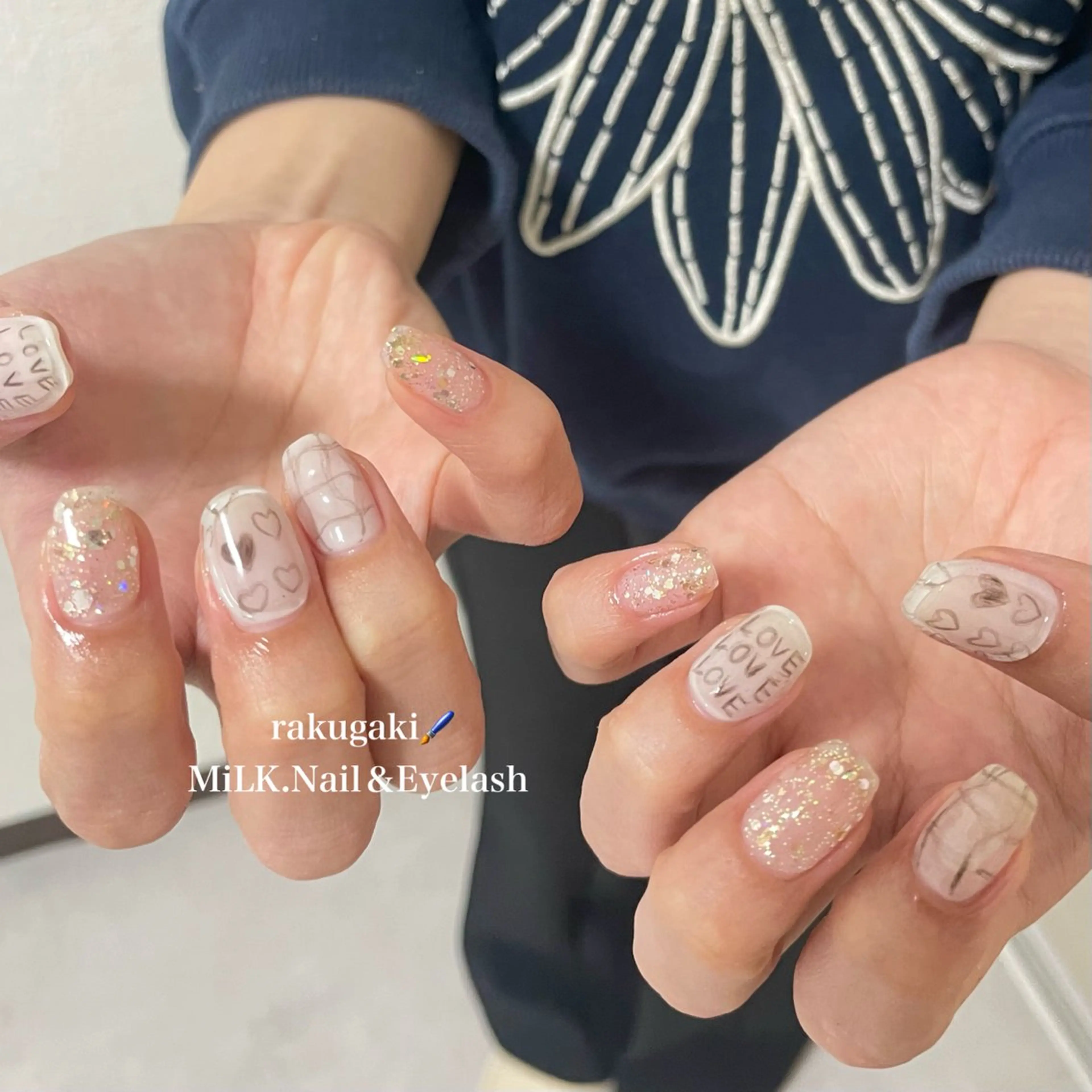 ネイル ゴールド ハンドネイル MiLK.   Nail&Eyelash所属・MiLK. wakaのマツエク・マツパデザイン