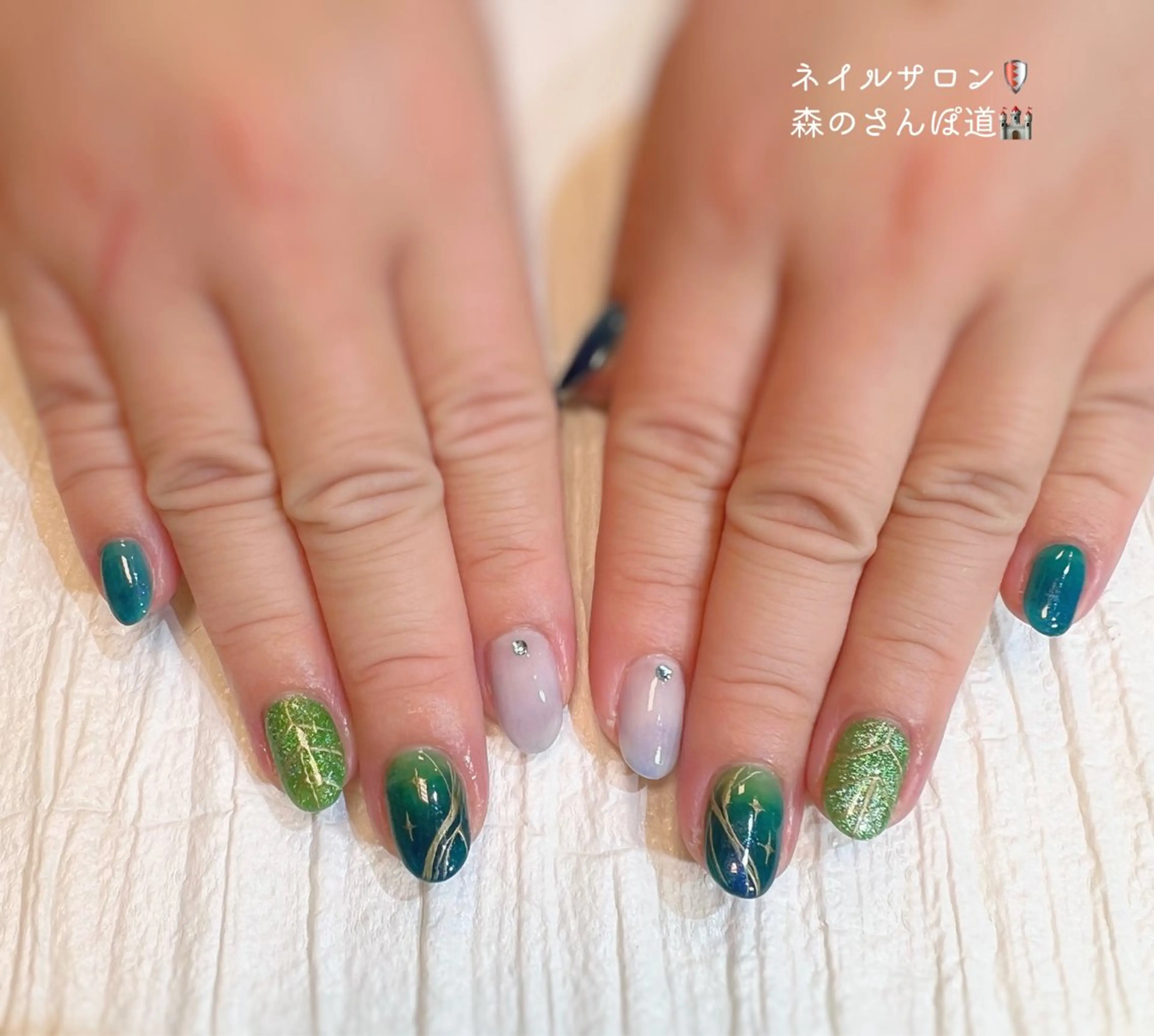 ネイル ハンドネイル 森のさんぽ道所属・ショートネイル 森のさんぽ道のネイルデザイン
