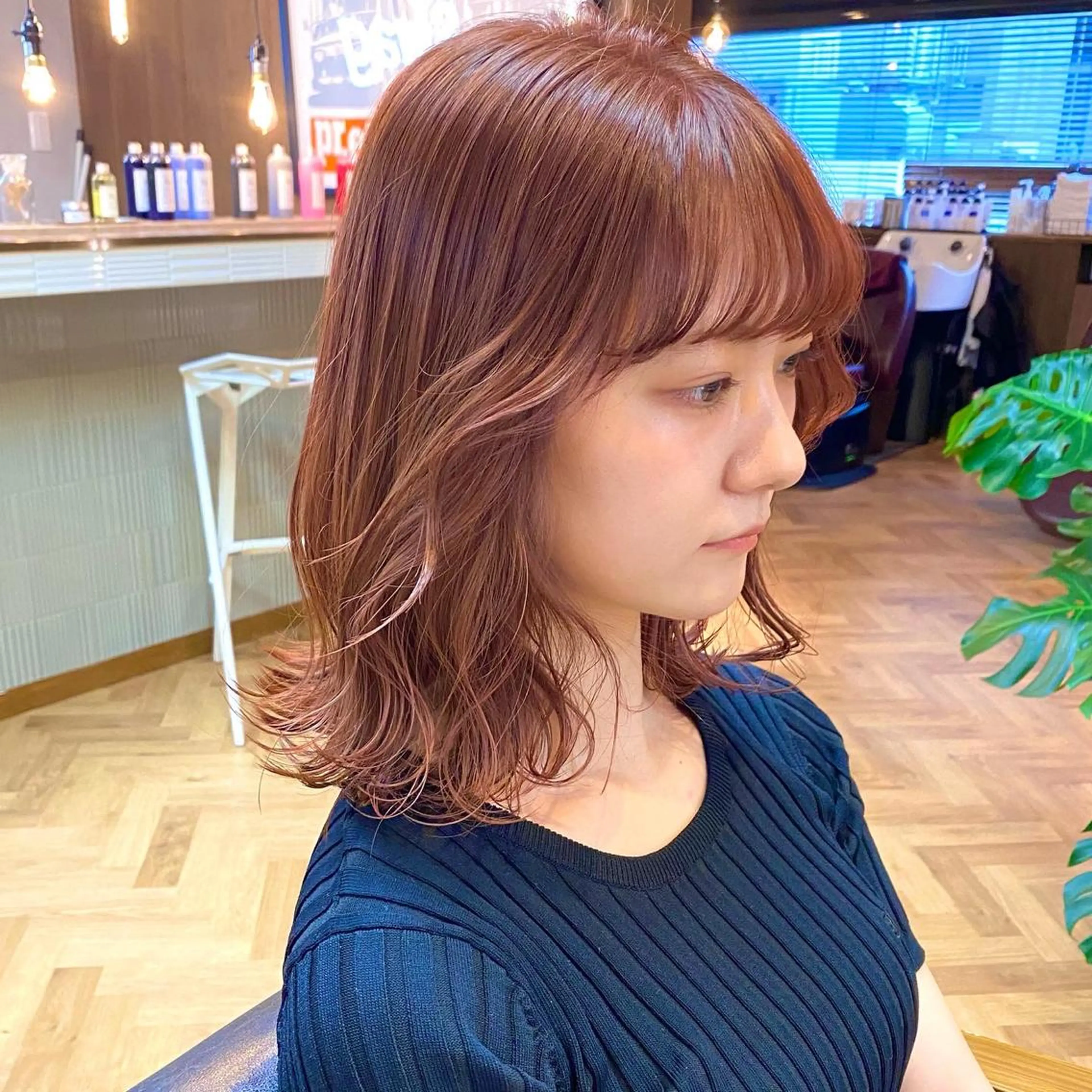 ミディアム カラー パーマ ヘアアレンジ メンズ キッズ ネイル マツエク・マツパ ヘアカラー EMANON梅田店所属・前川 朋香のヘアスタイル