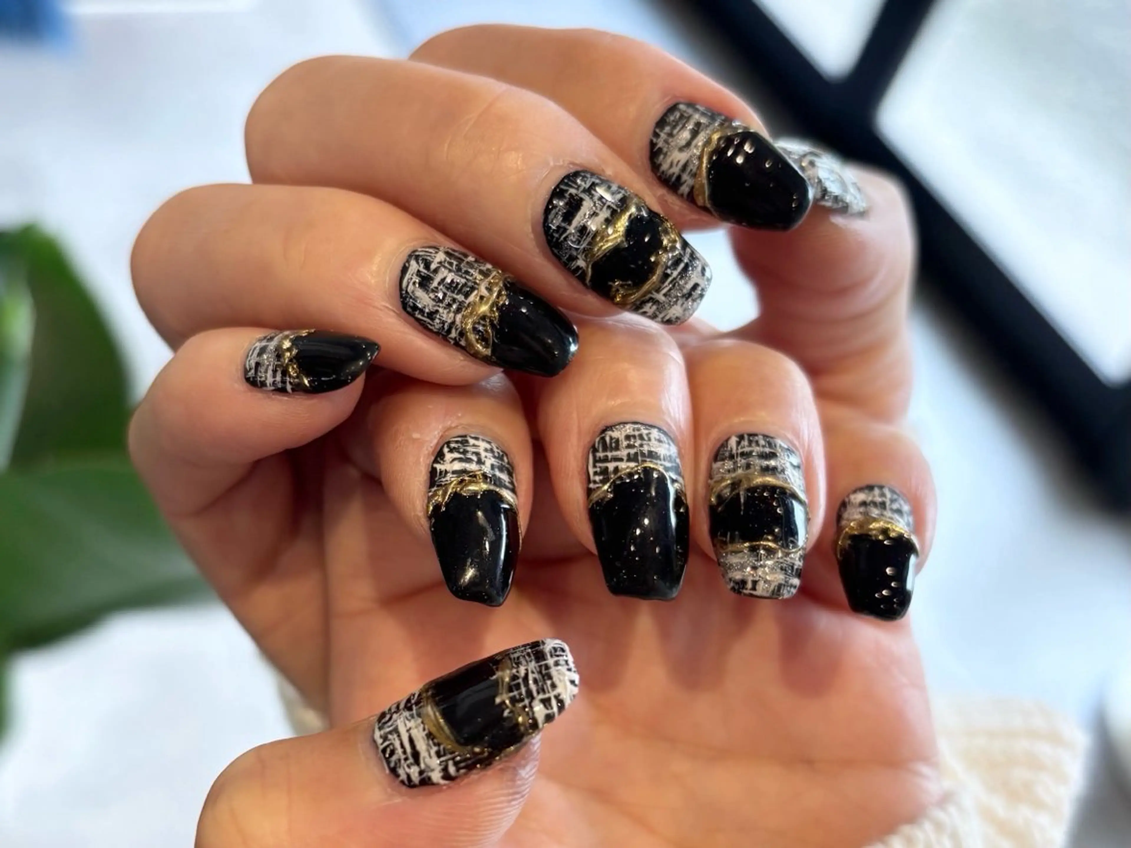 ハンド　長さだし10本　持ち込みデザインやり放題90分オフなしの写真