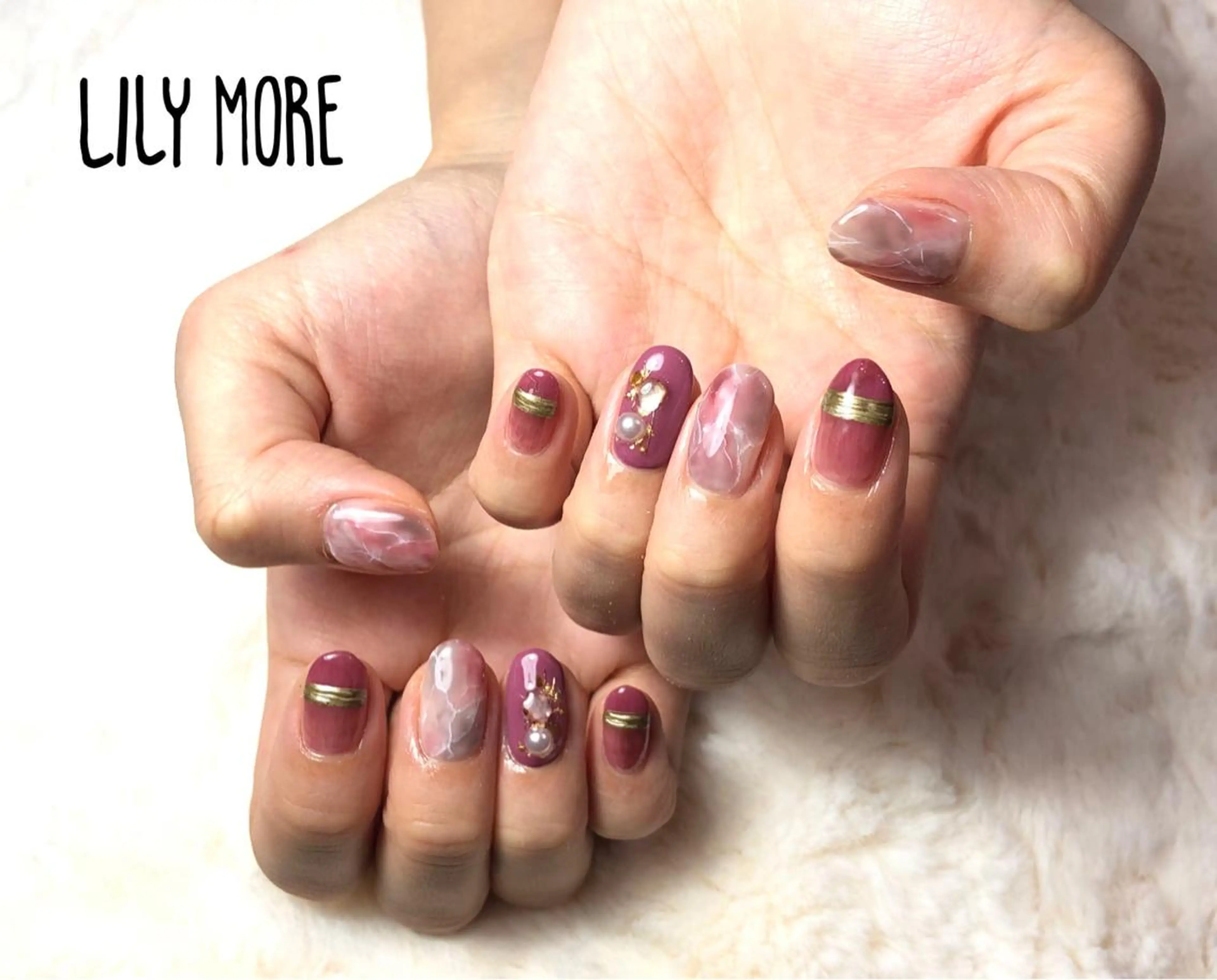 ネイル 大理石ネイル(マーブル) Lily closetのネイルデザイン