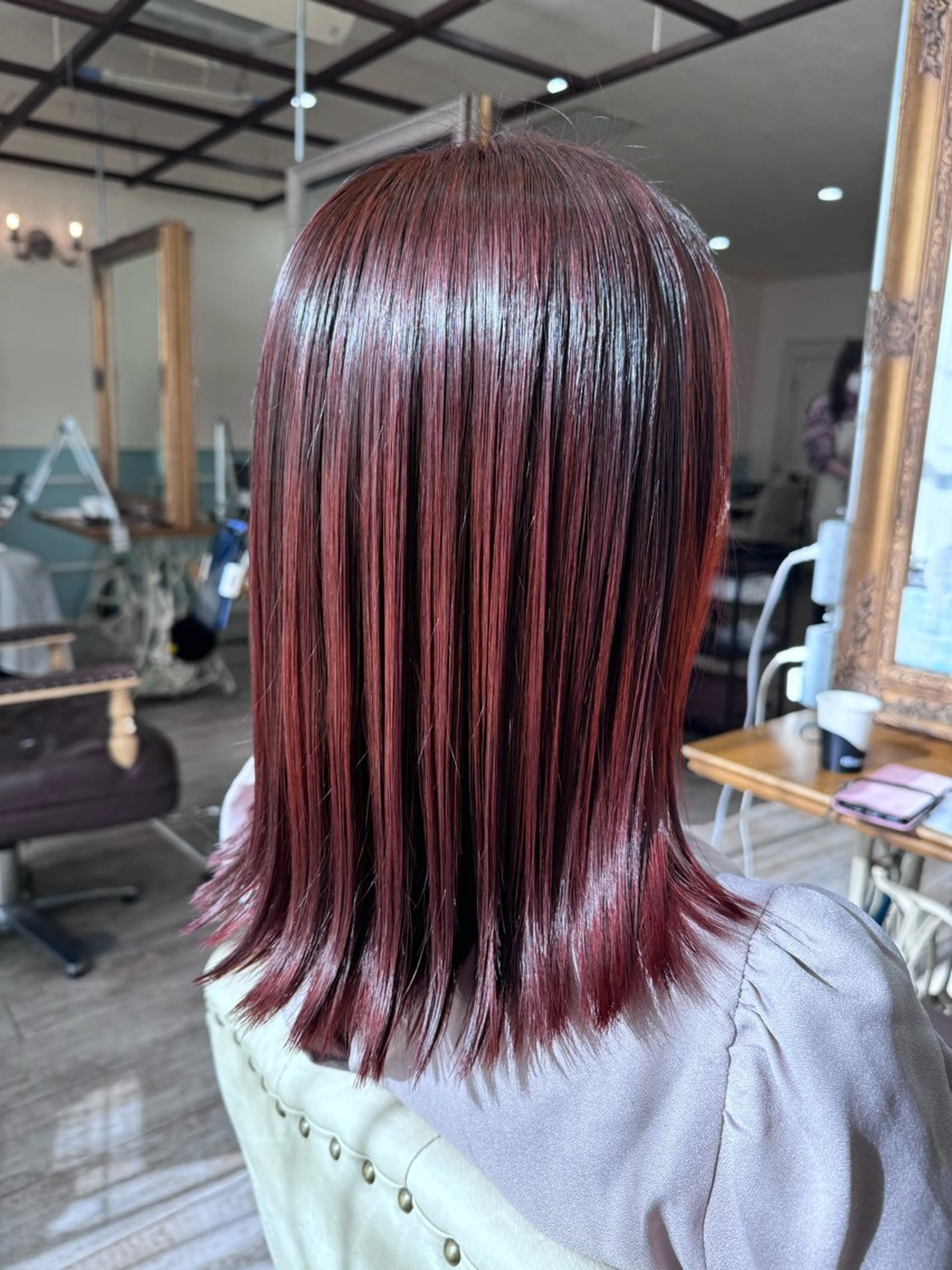 ミディアム カラー カシス ピンクカラー 髪質改善 トリートメント カット ヘアカラー トリートメント 新越谷noble店長 松本拓也▶◀*.のヘアスタイル