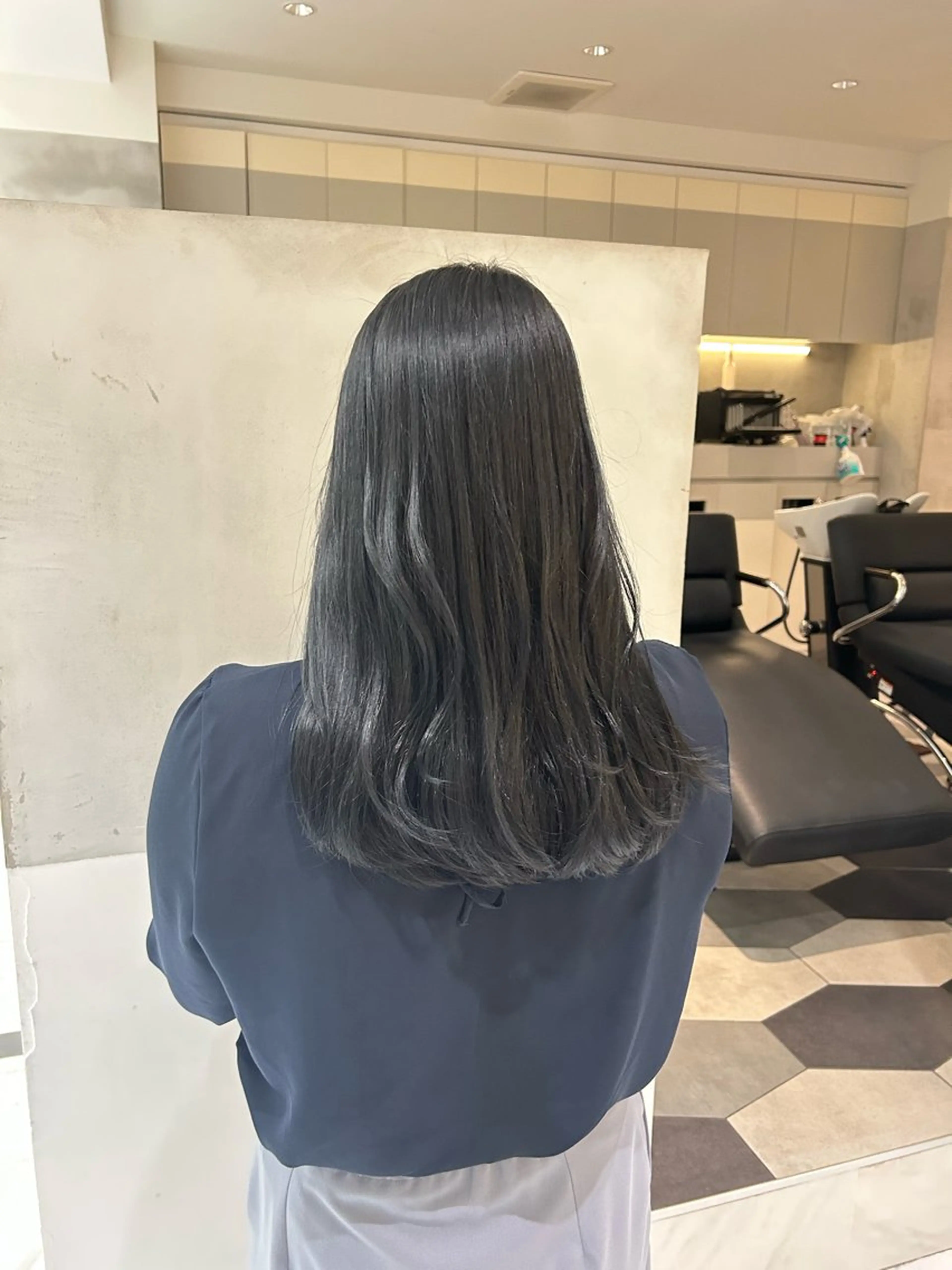 セミロング ヘアカラー トリートメント ヘアセット ナチュラル/韓国💎 haruka 💎のヘアスタイル