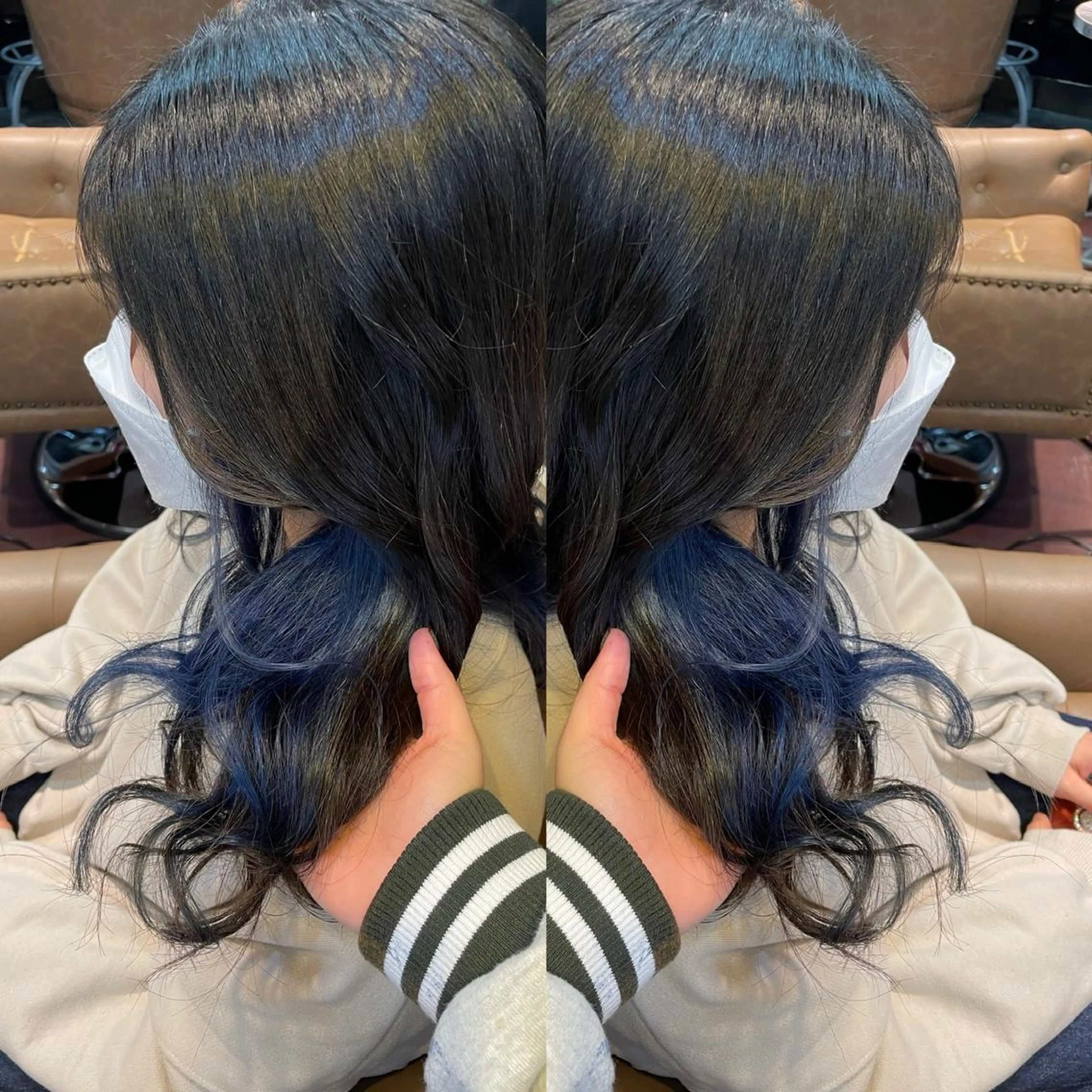 セミロング カラー ブリーチ ブルーカラー ケアブリーチ インナーカラー 👑派手髪/カット 👑ANRYのヘアスタイル