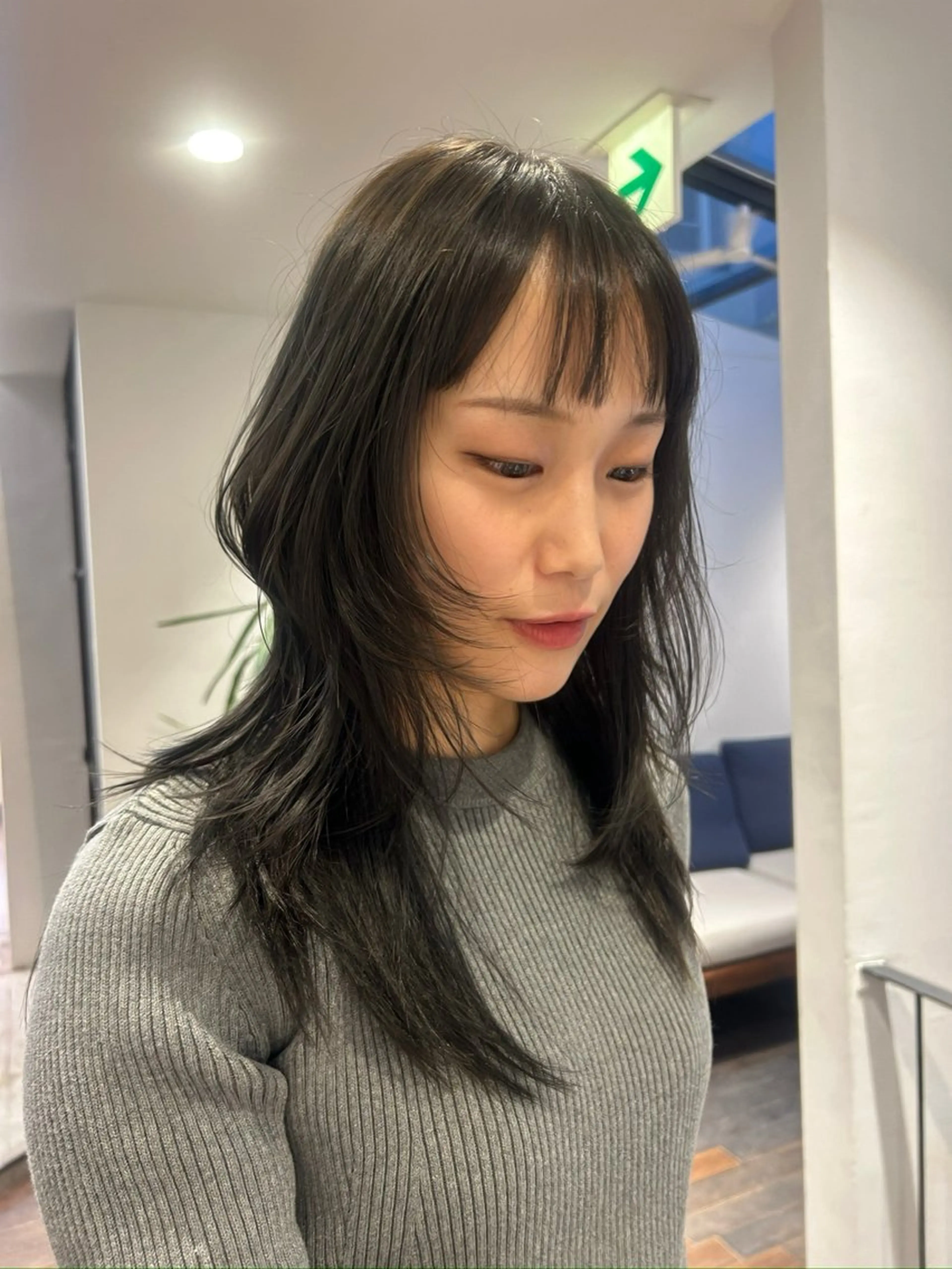 セミロング カラー パーマ カット ヘアカラー レイヤー/透明感/ ブリーチなし/わかなのヘアスタイル