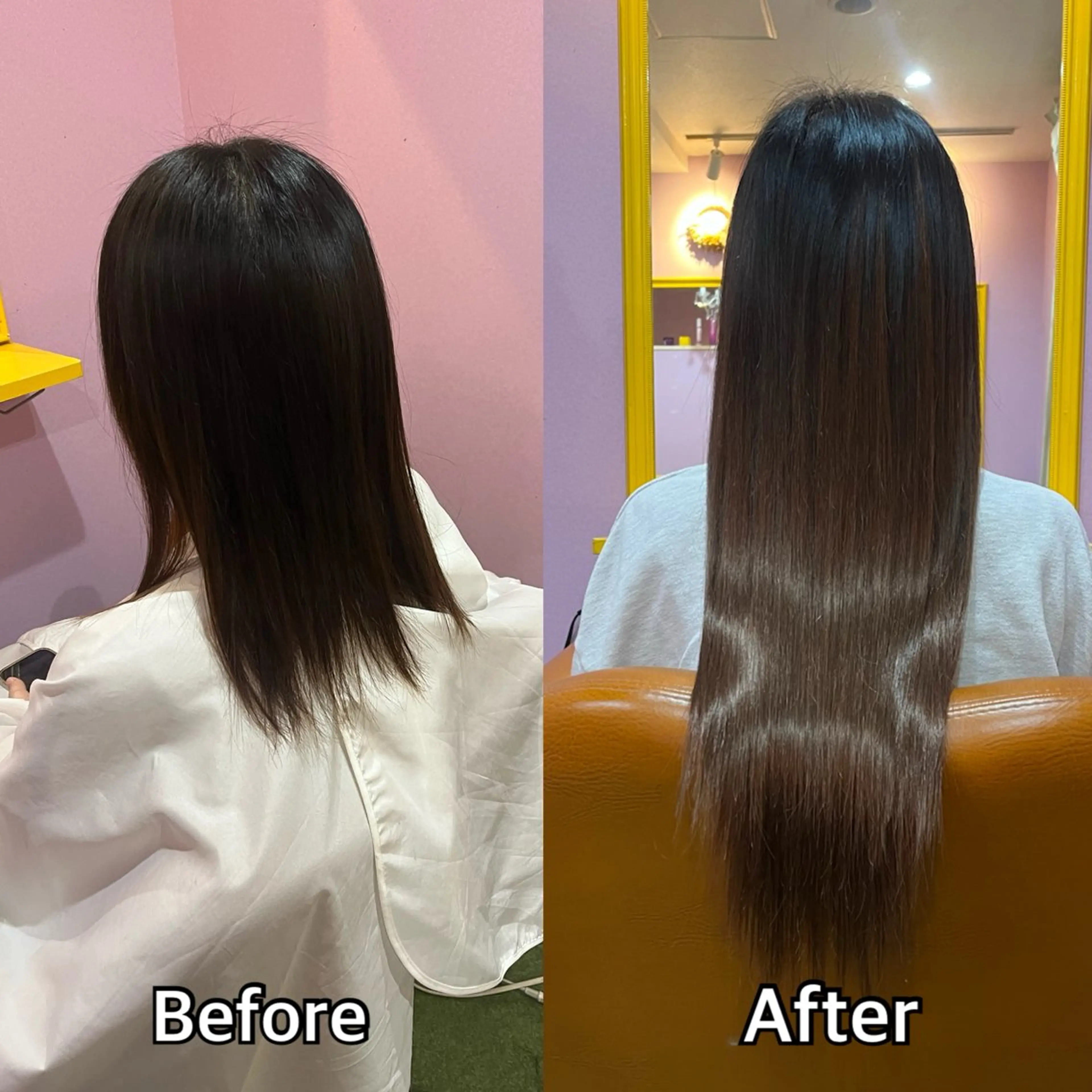 ロング エクステ シール＋ちび編み込み エクステ梅田🐨のヘアスタイル