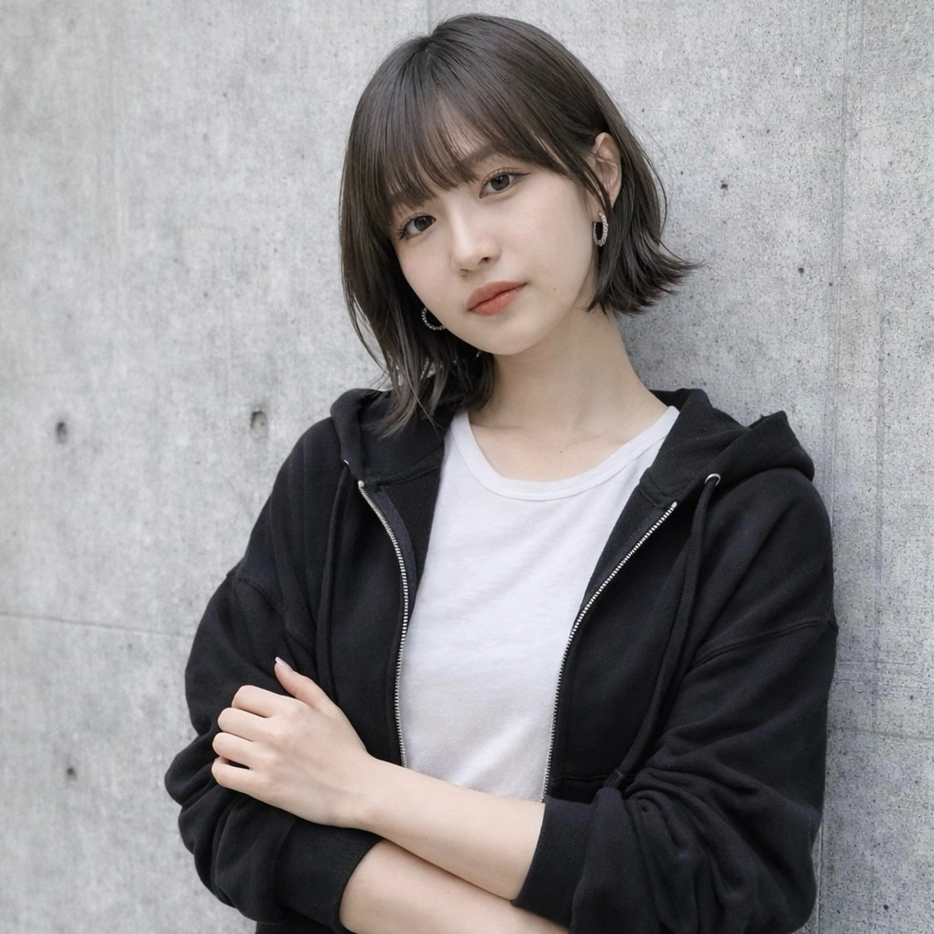 ミディアム カラー カット ヘアカラー トリートメント 一ノ瀬 暁のヘアスタイル