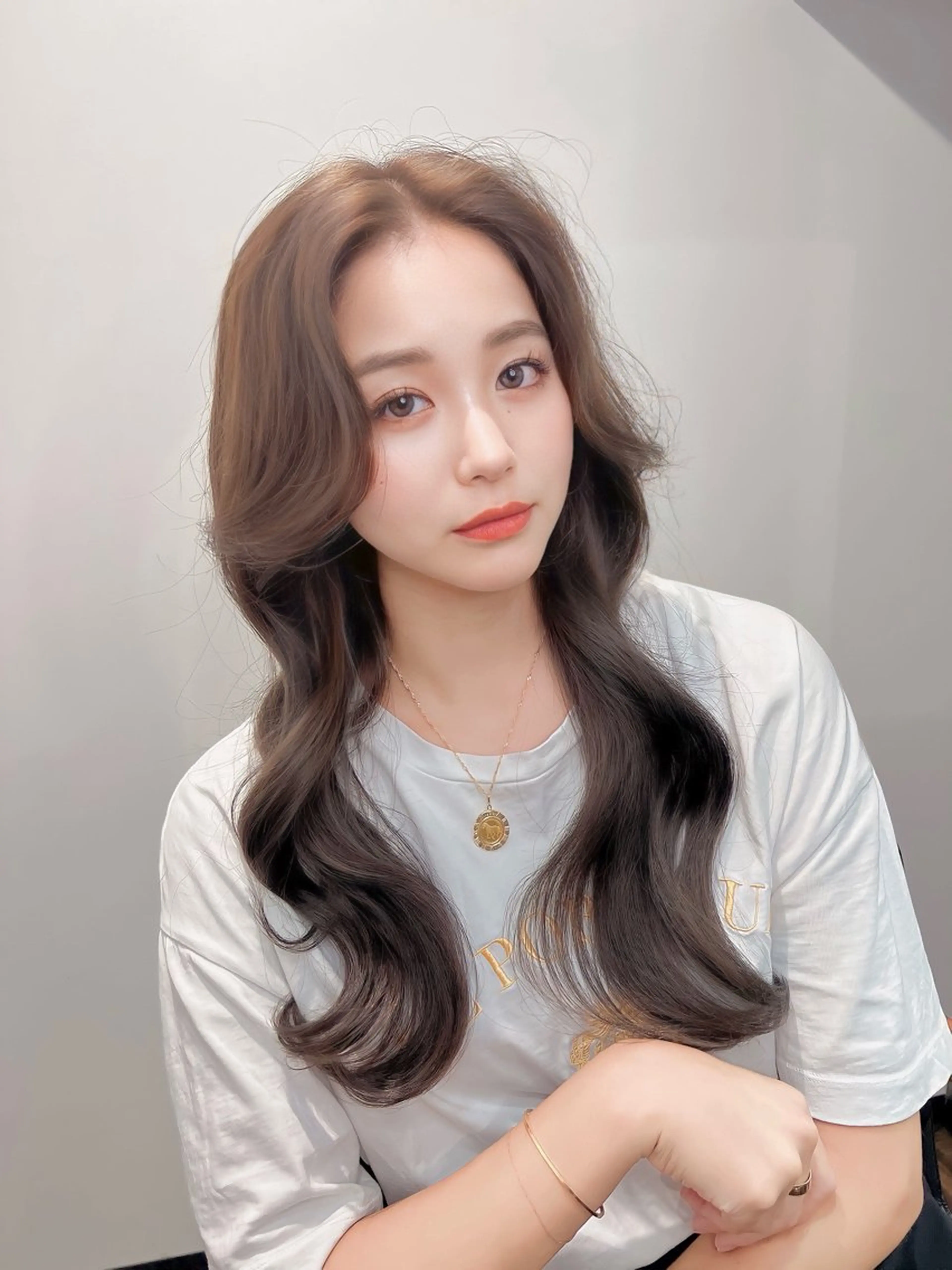 ロング カラー ヘアアレンジ カット ヘアカラー トリートメント ヘッドスパ ヘアセット 韓国レイヤー/ 顔周り💕田中将吾のヘアスタイル