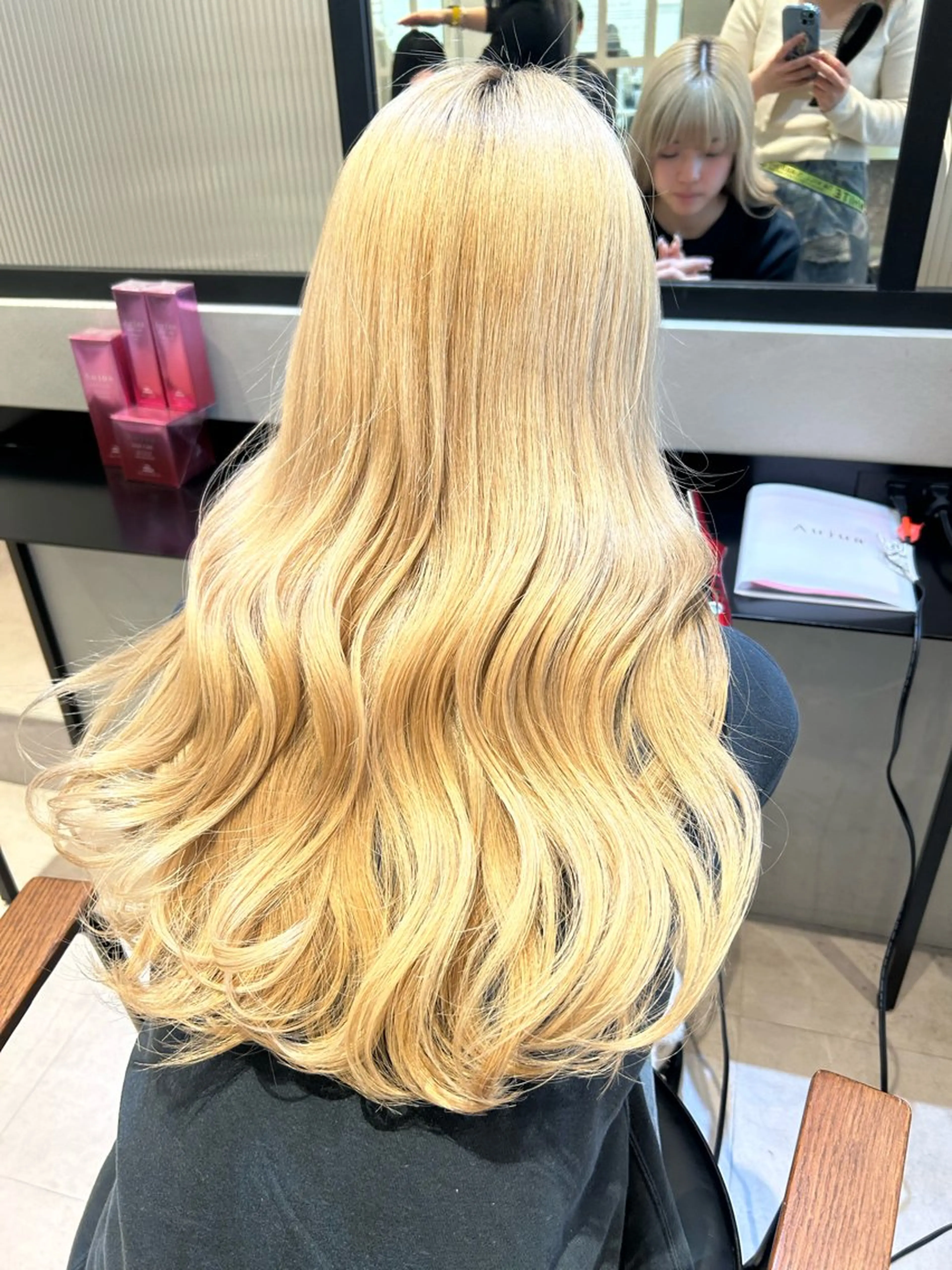 セミロング 韓国風ヘア ヘアセット 縮毛矯正/カット/ 韓国ヘア/蛯原🍤のヘアスタイル